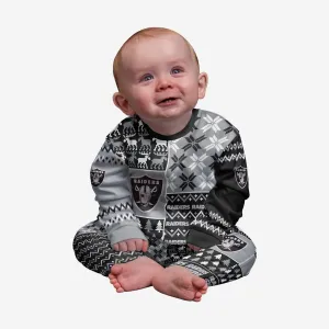 Las Vegas Raiders Infant Busy Block Family Holiday Pajamas