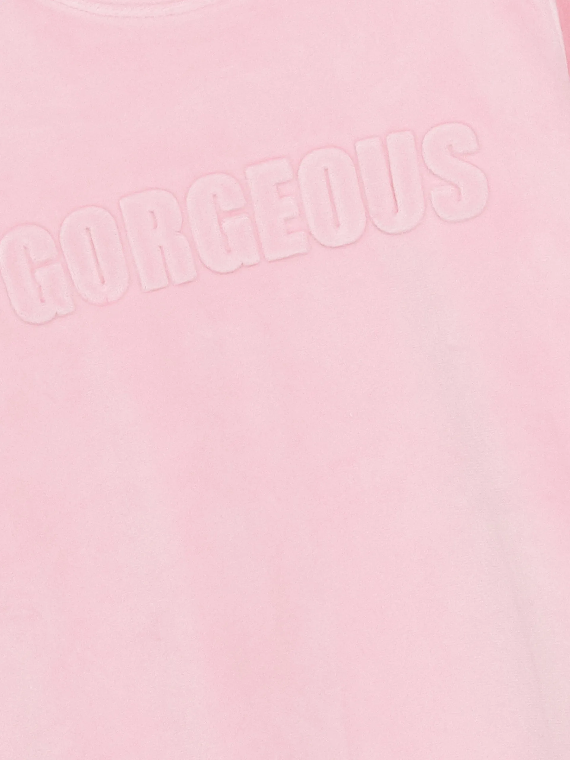 Lcw Kids Pink Crew Neck Velvet Girls Pajama Set