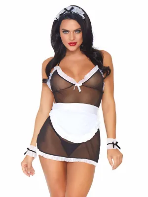 Leg Avenue 4 PC Seductive French Maid Dress Set 87036