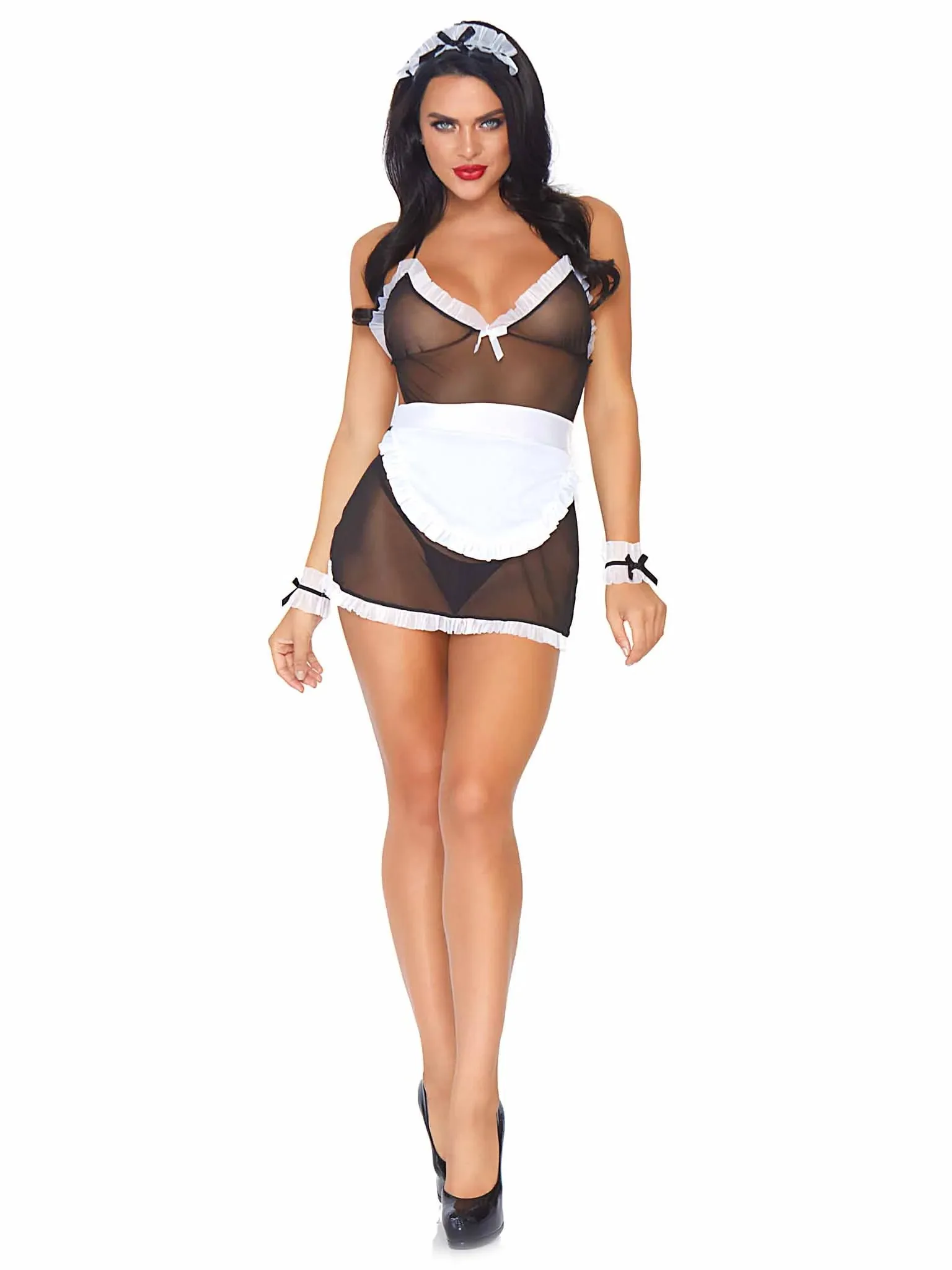 Leg Avenue 4 PC Seductive French Maid Dress Set 87036
