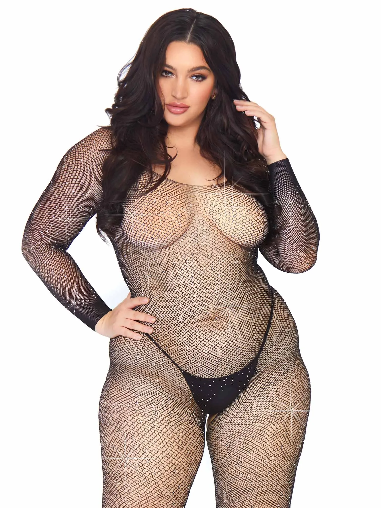 Leg Avenue Plus Please Me Rhinestone Bodystocking 89233X