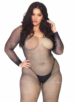 Leg Avenue Plus Please Me Rhinestone Bodystocking 89233X