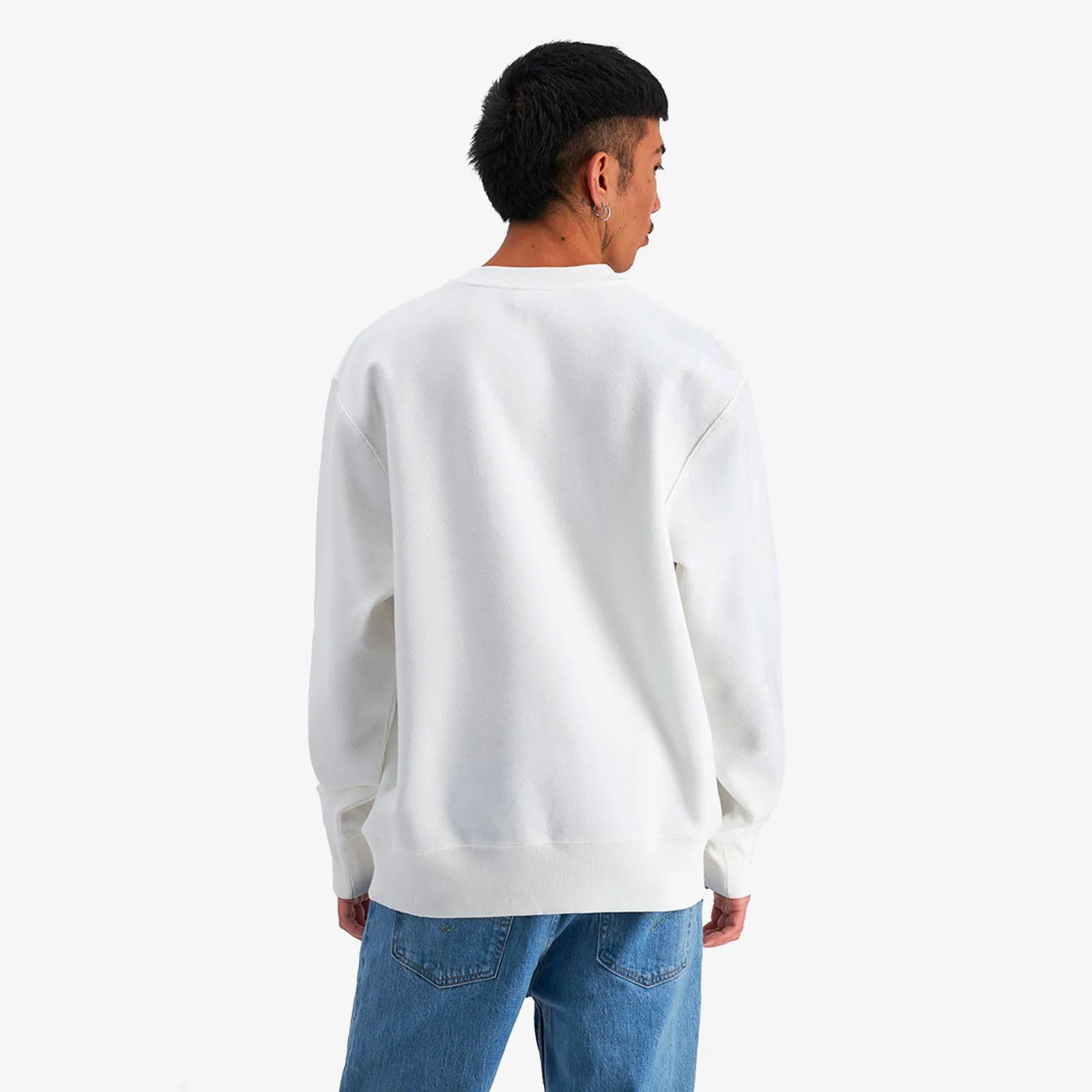 Lifestyle Jacquard Twill Pride Crew - White