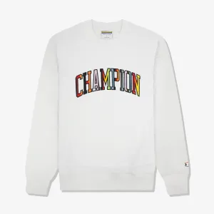 Lifestyle Jacquard Twill Pride Crew - White