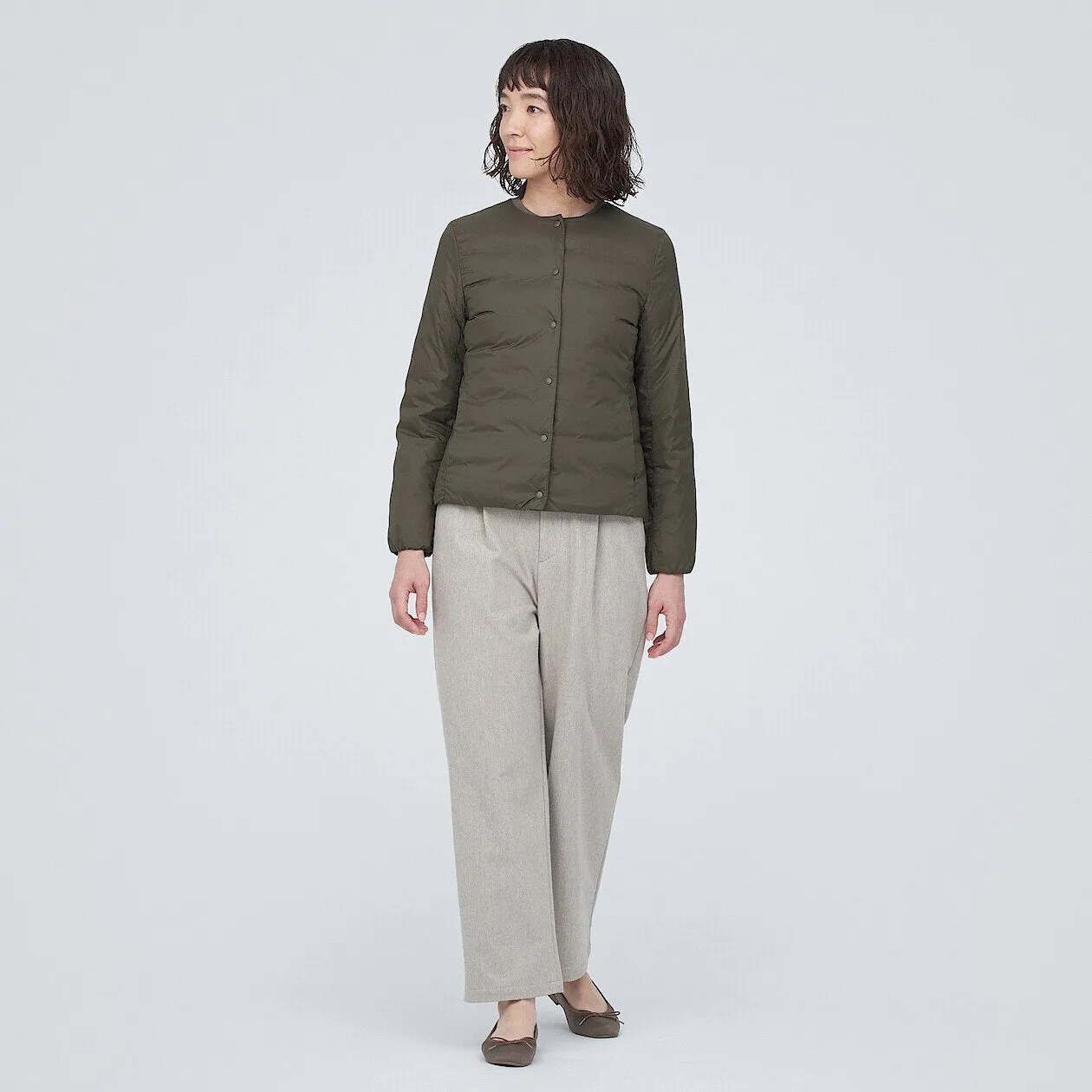 Lightweight Collarless Down jacket