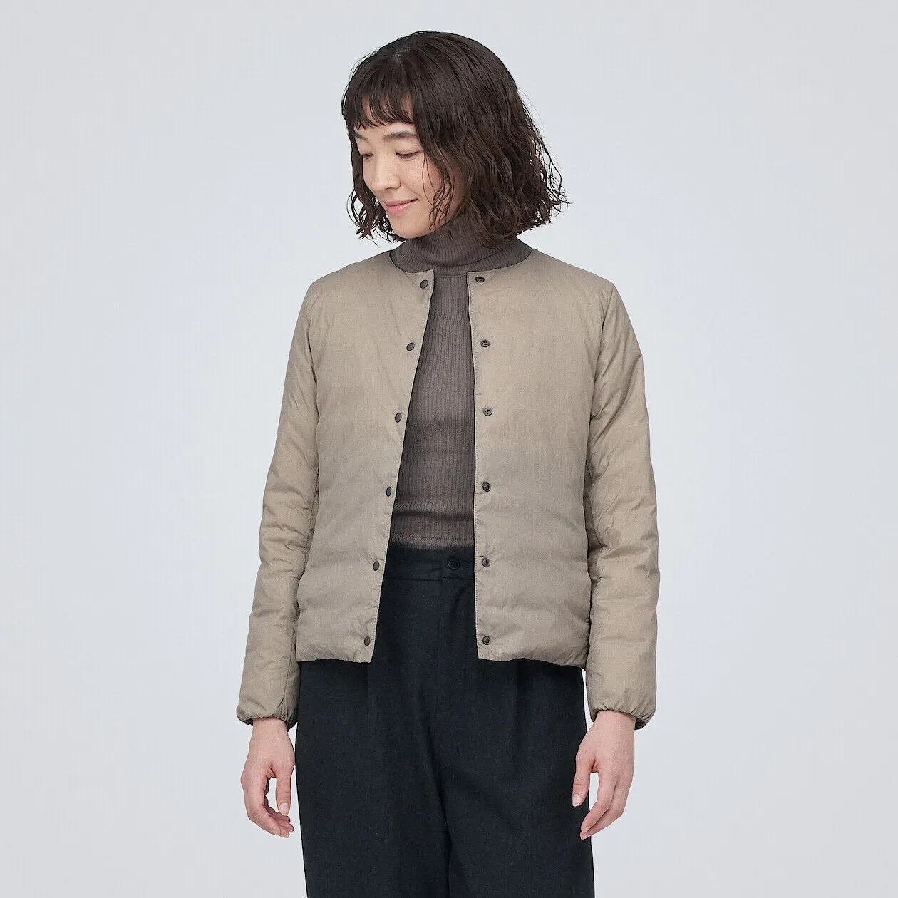 Lightweight Collarless Down jacket