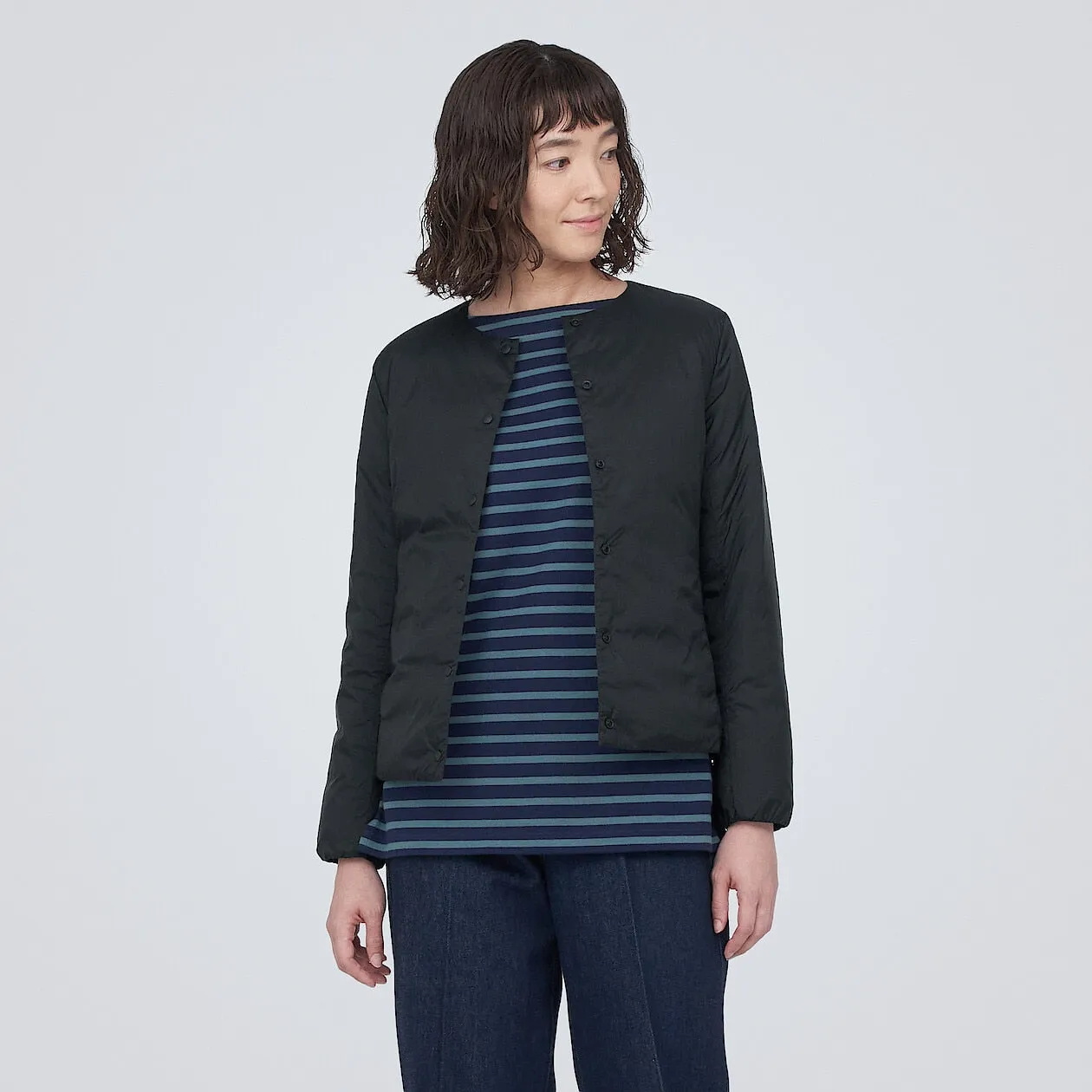 Lightweight Collarless Down jacket