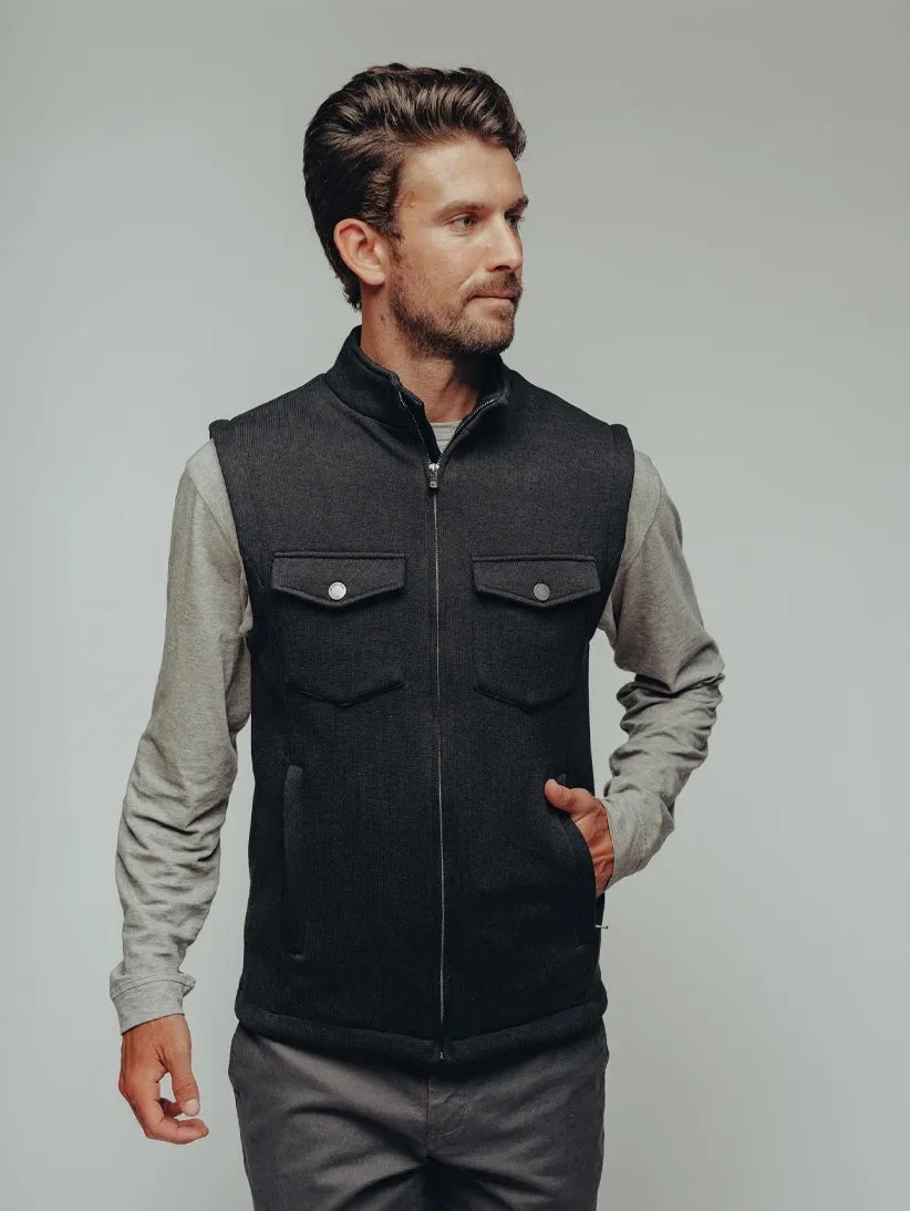 Lincoln Fleece Vest- Black