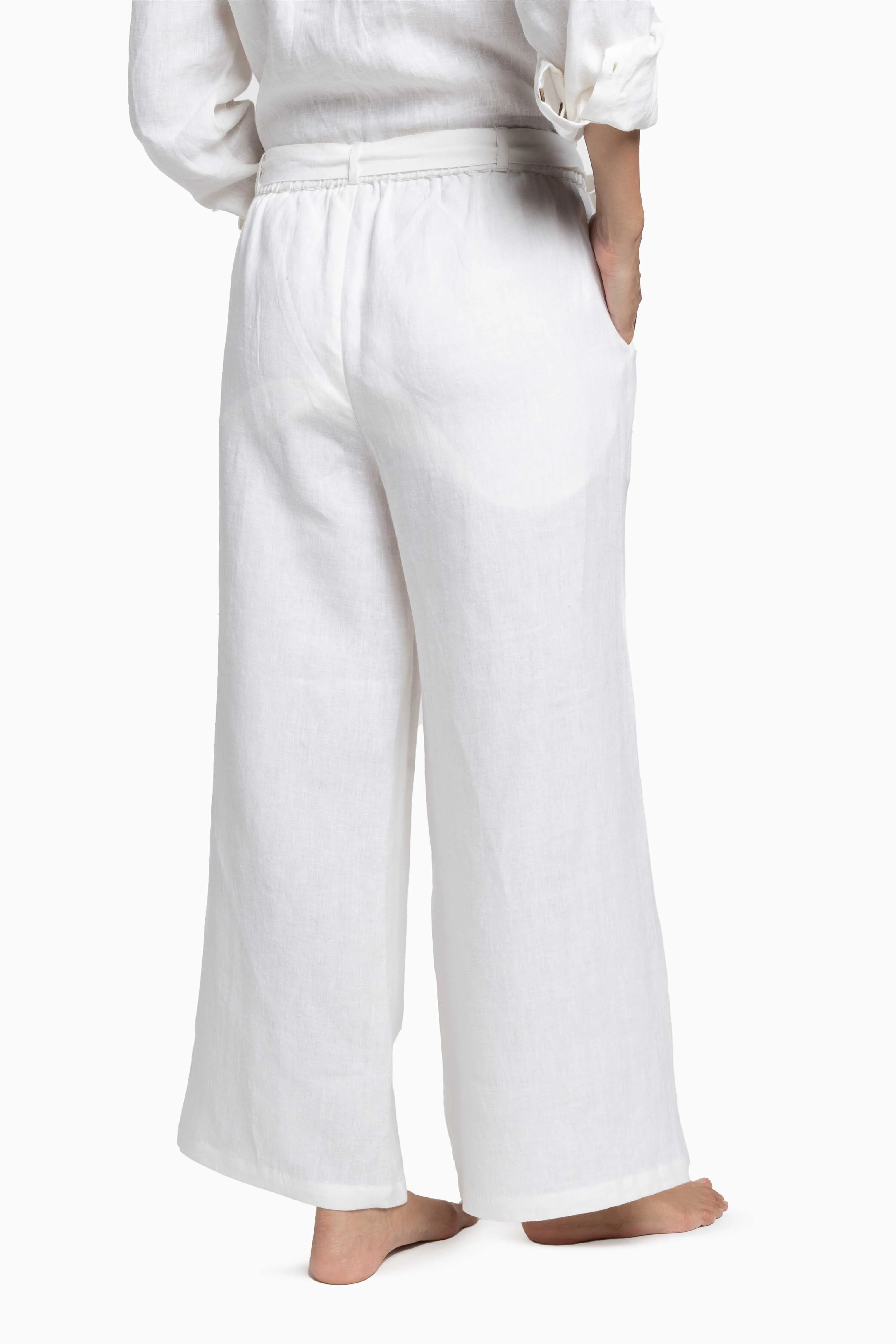 Linen Cecilia Pant-Oatmeal