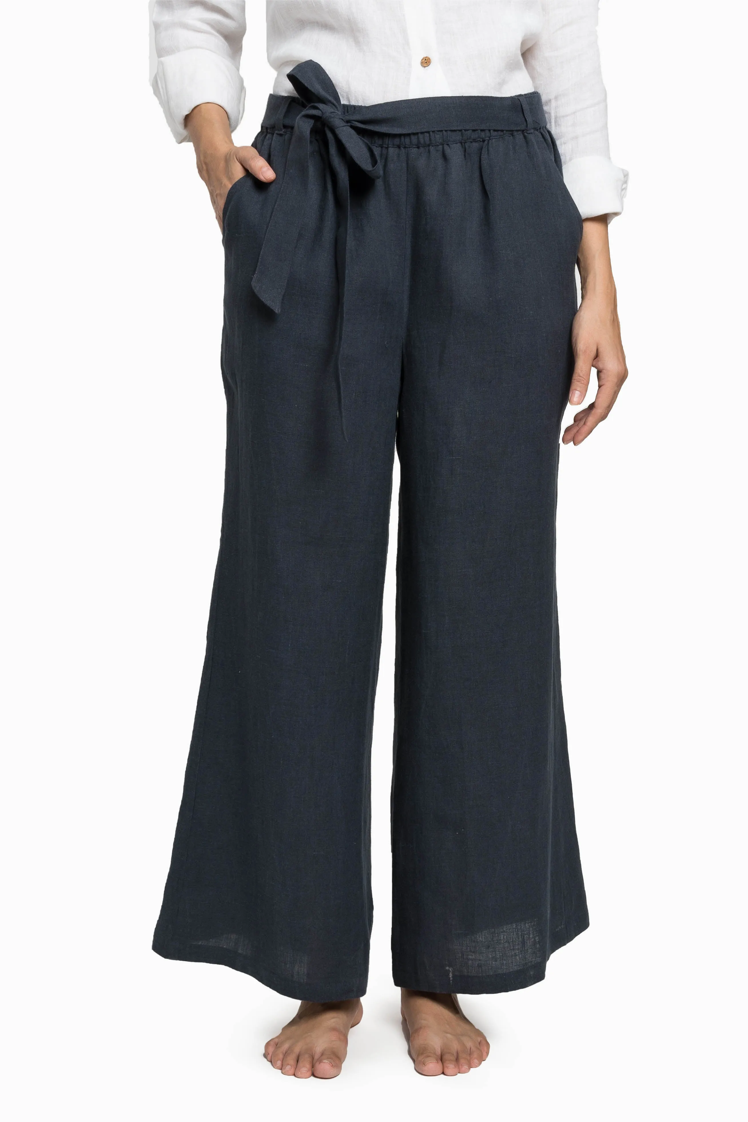 Linen Cecilia Pant-Oatmeal