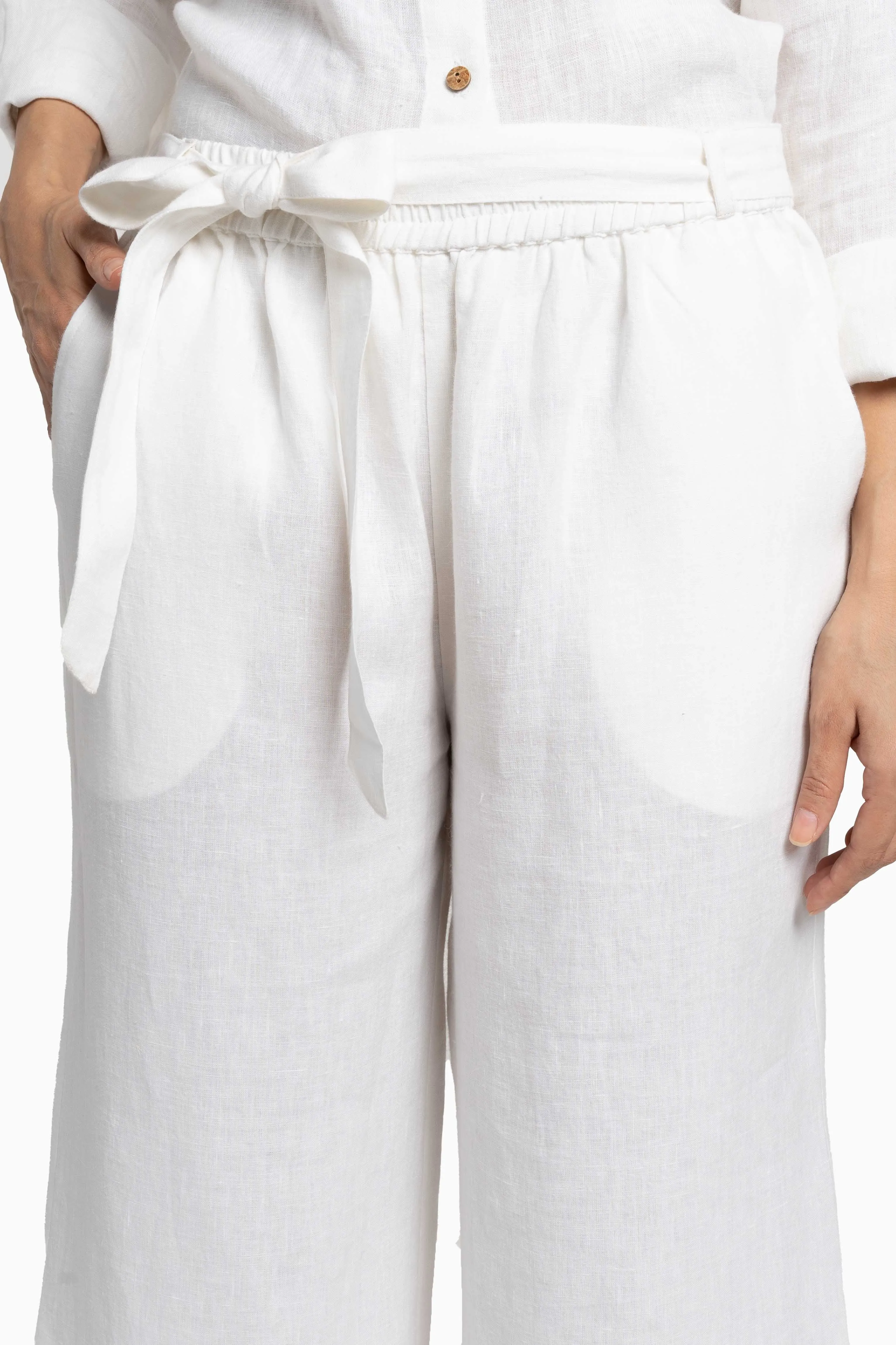 Linen Cecilia Pant-Oatmeal