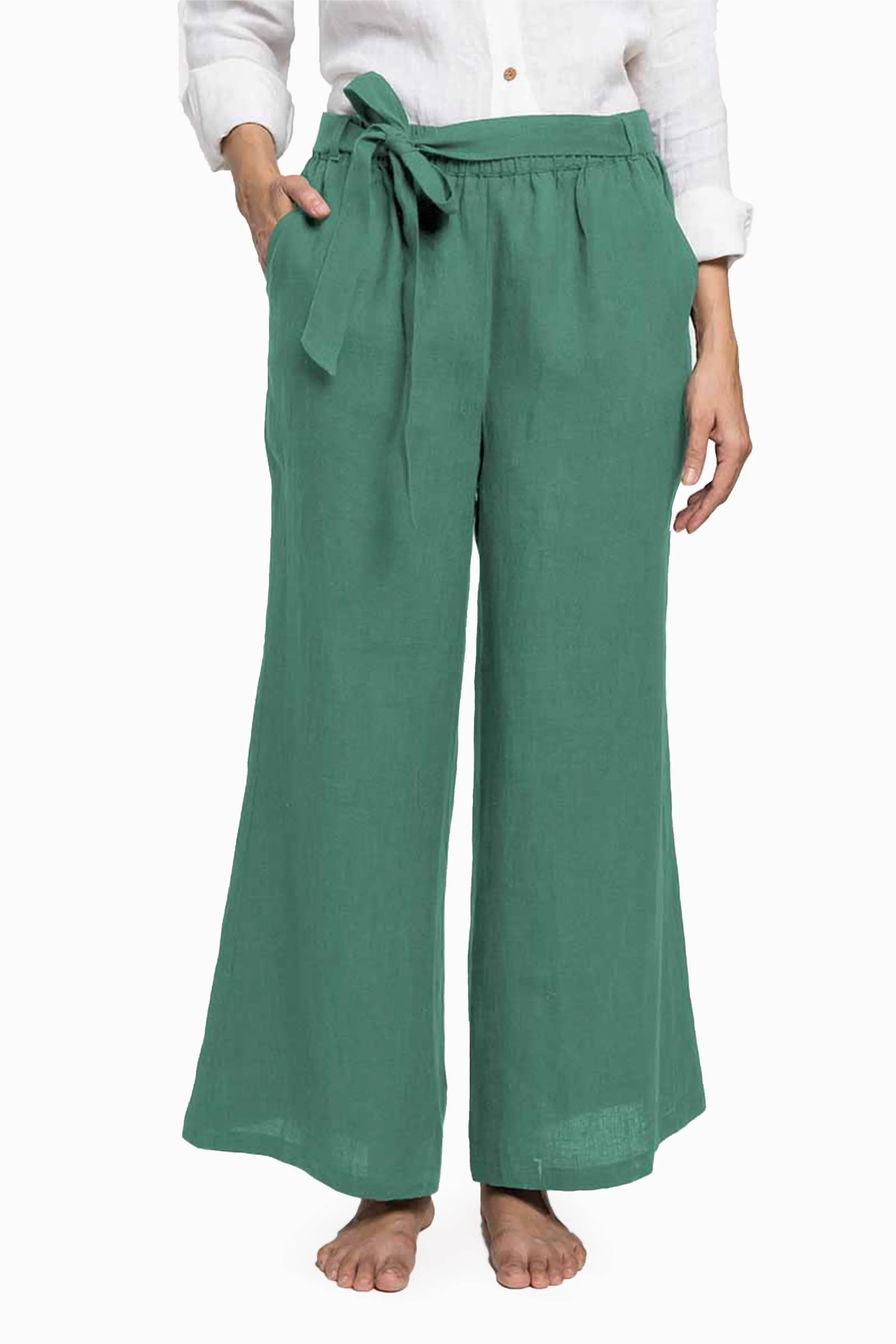 Linen Cecilia Pant-Oatmeal