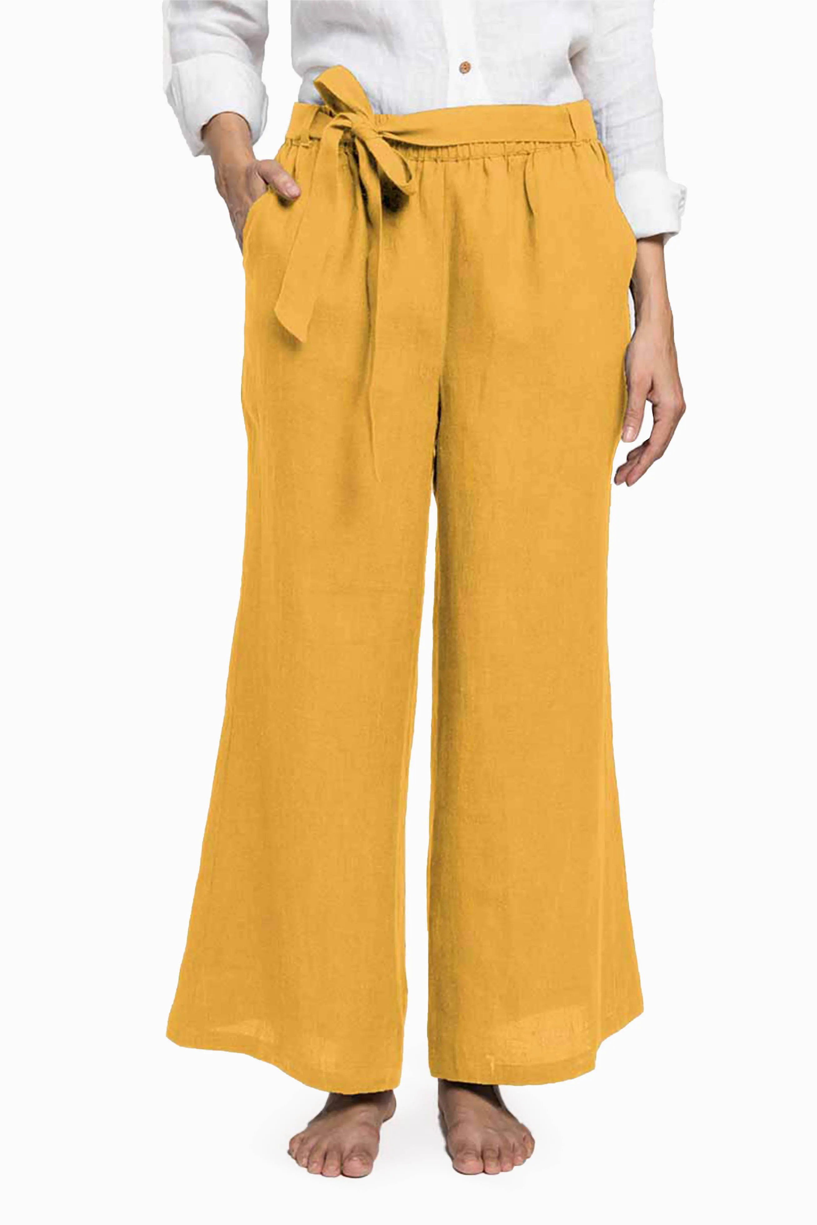 Linen Cecilia Pant-Oatmeal