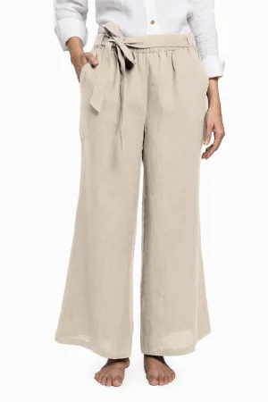Linen Cecilia Pant-Oatmeal