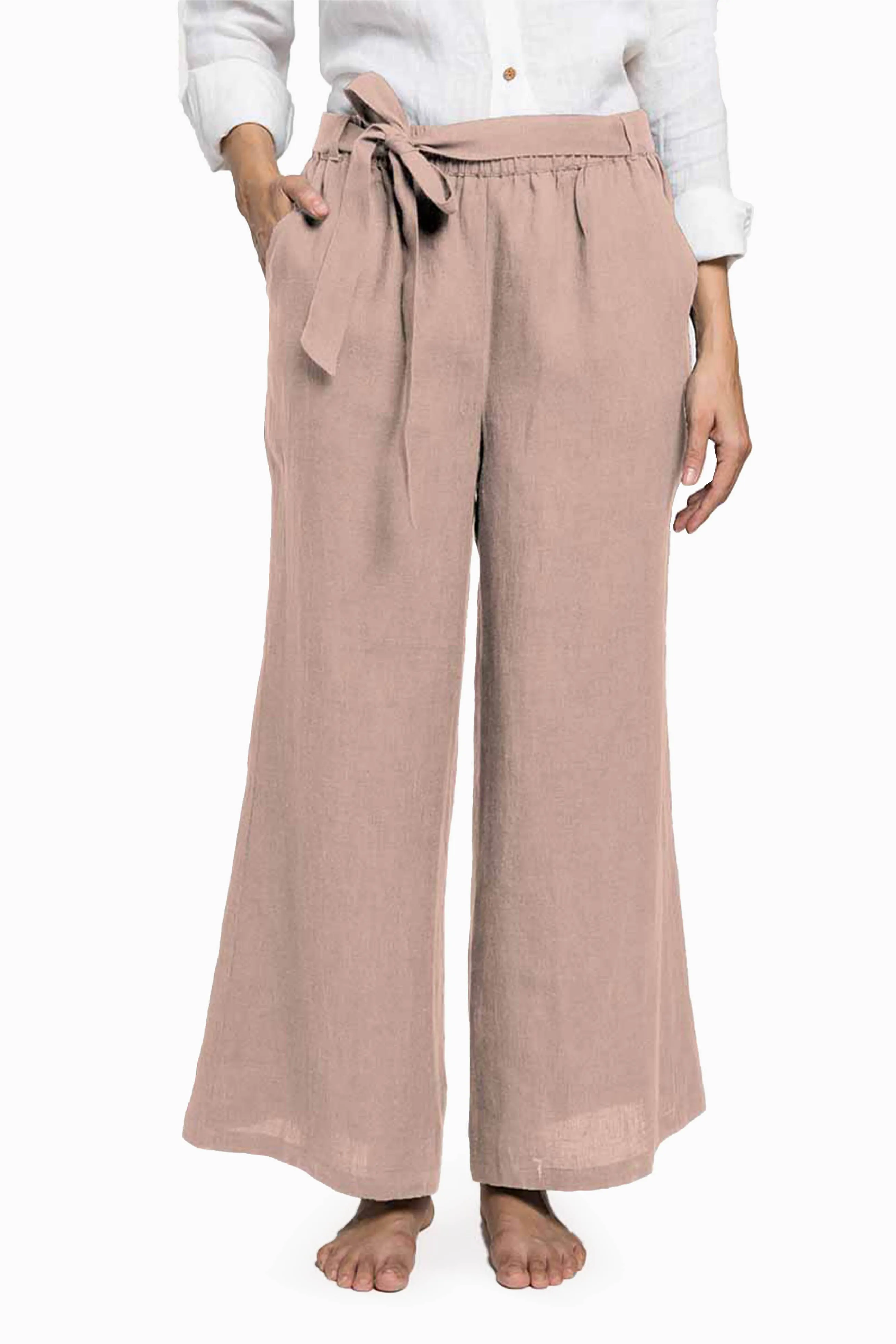 Linen Cecilia Pant-Oatmeal