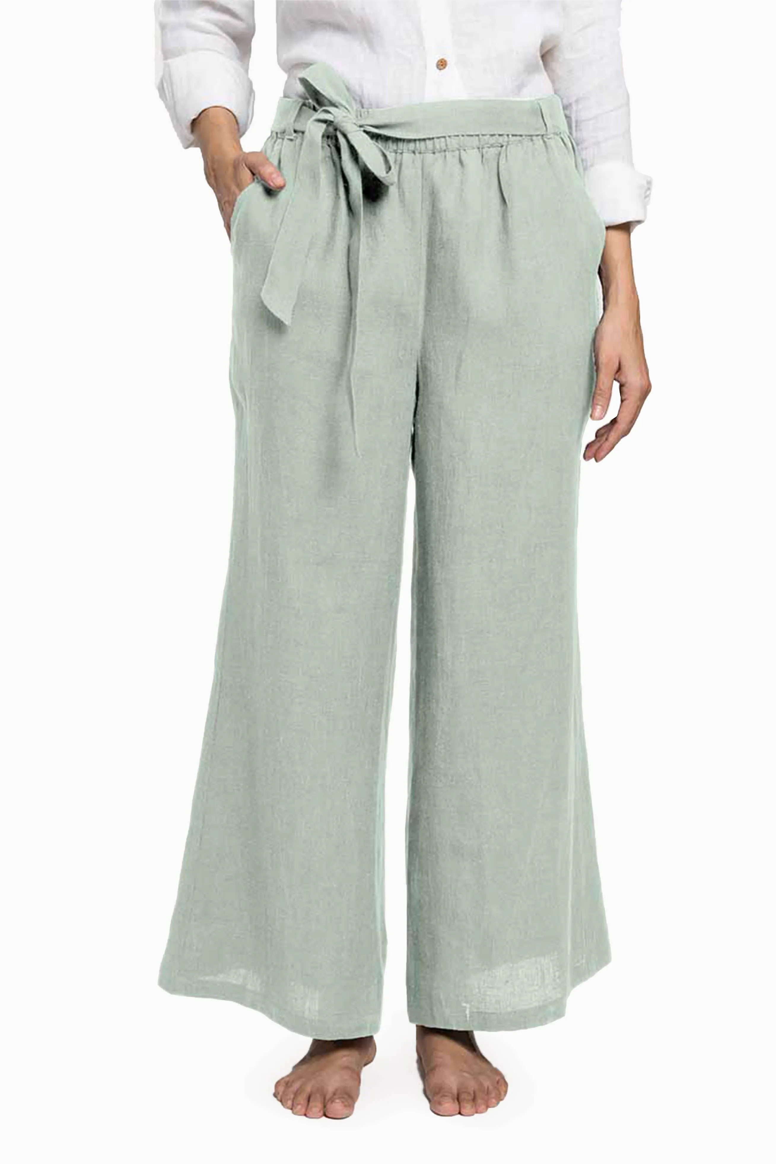 Linen Cecilia Pant-Oatmeal