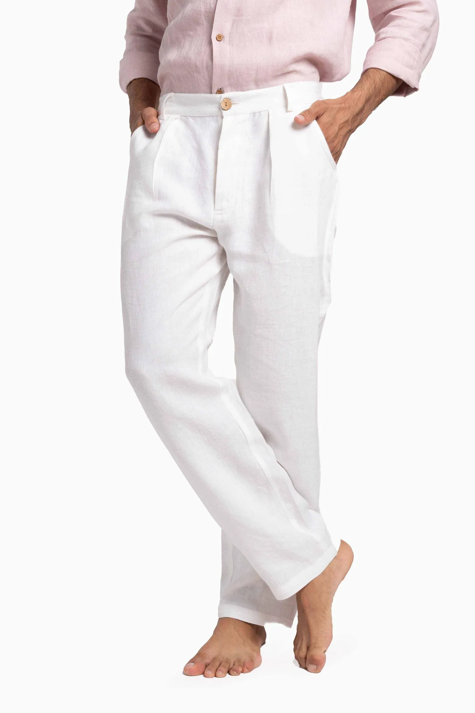 Linen Silas Pant-Sunburnt Yellow
