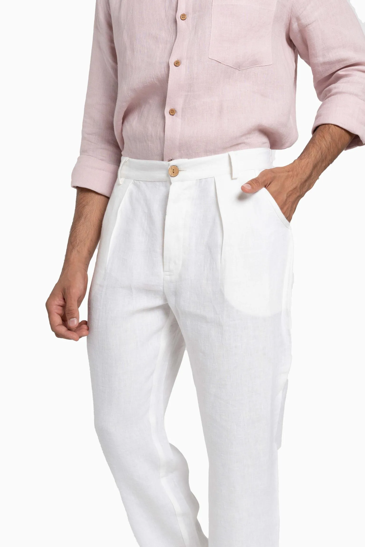 Linen Silas Pant-Sunburnt Yellow