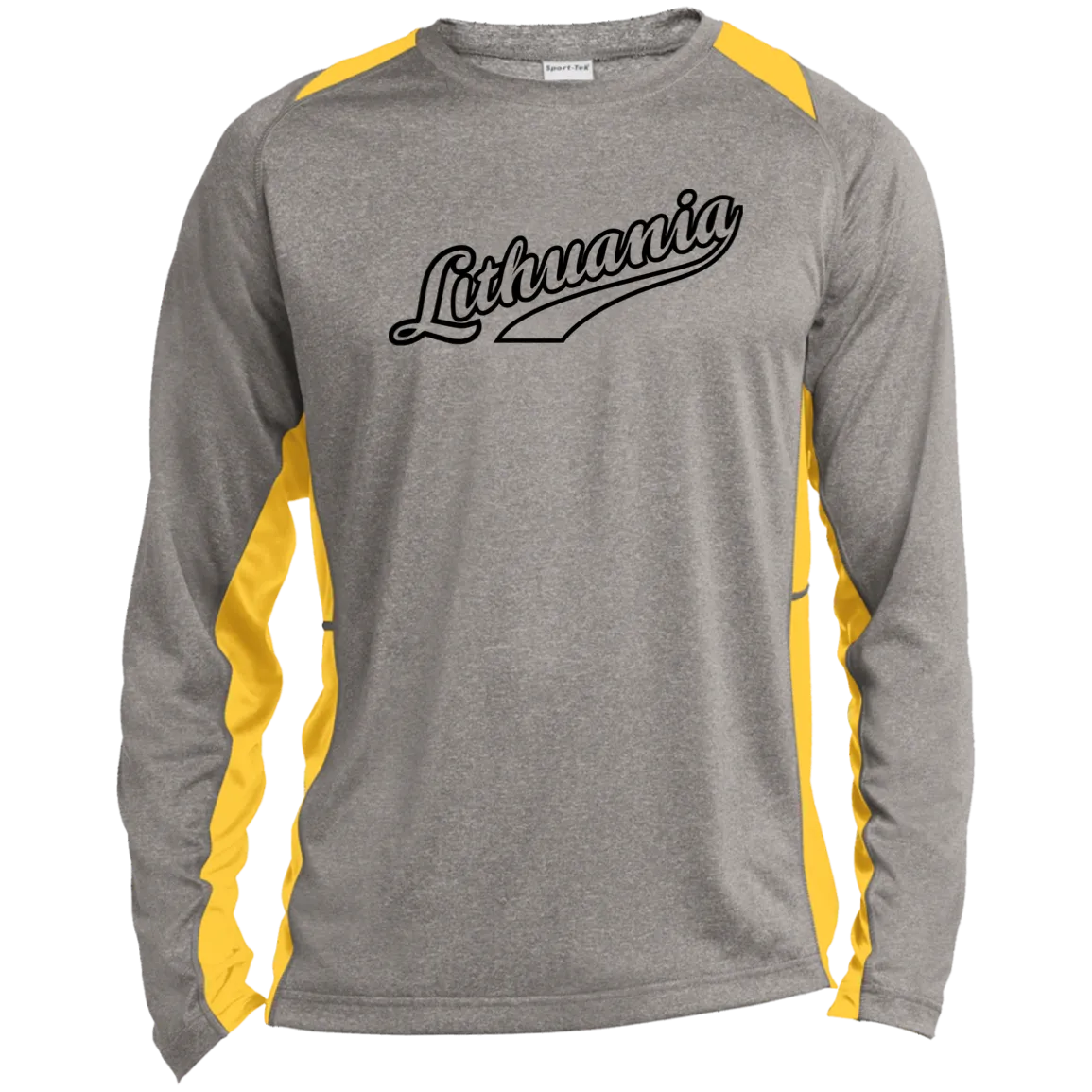 Lithuania - Men's Long Sleeve Colorblock Activewear Performance T
