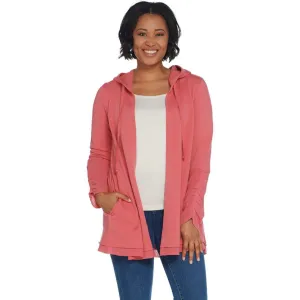 LOGO by Lori Goldstein French Terry Open Front Hoodie
