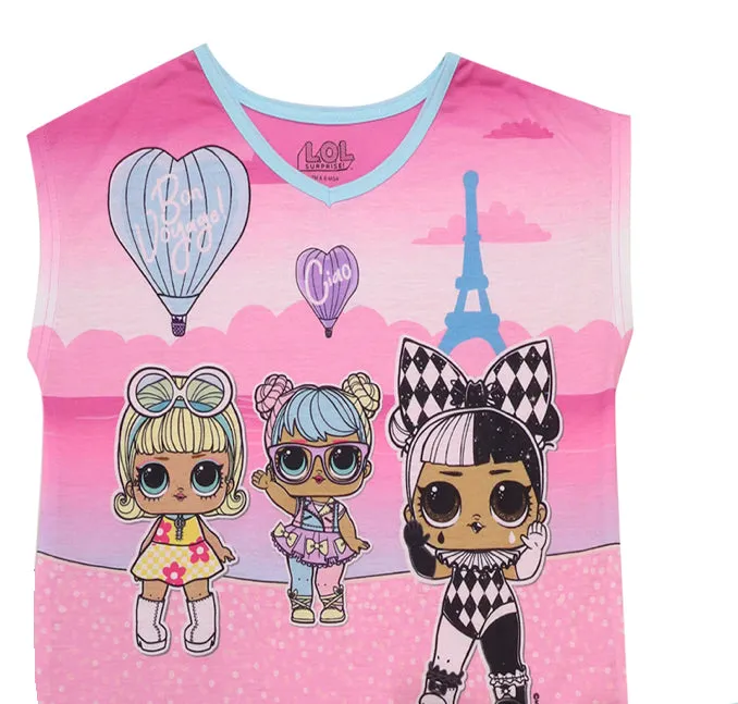 LOL Girls Pajamas Short Sleeve Kids PJs 3 Piece Set
