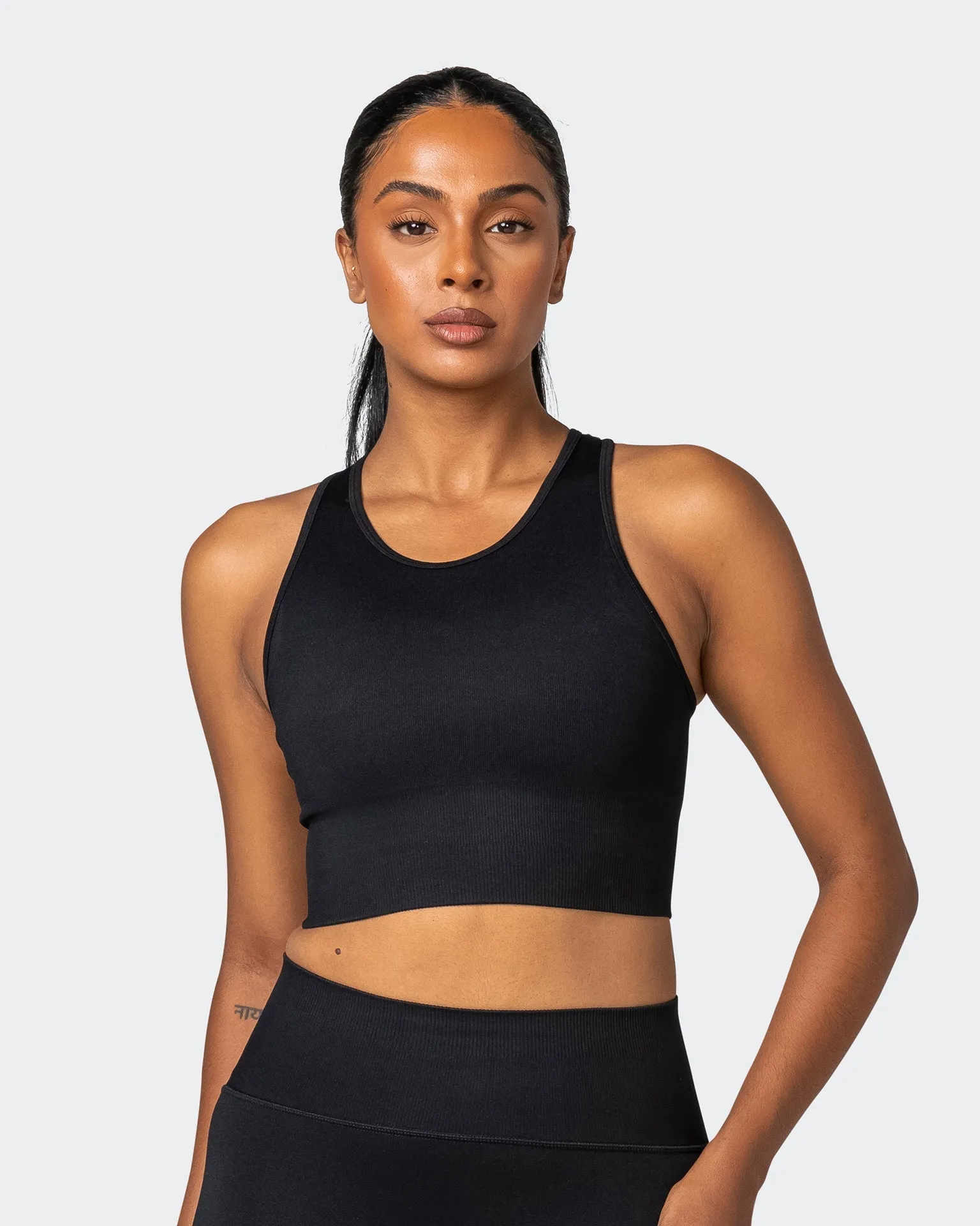 Longline Seamless Bra - Black