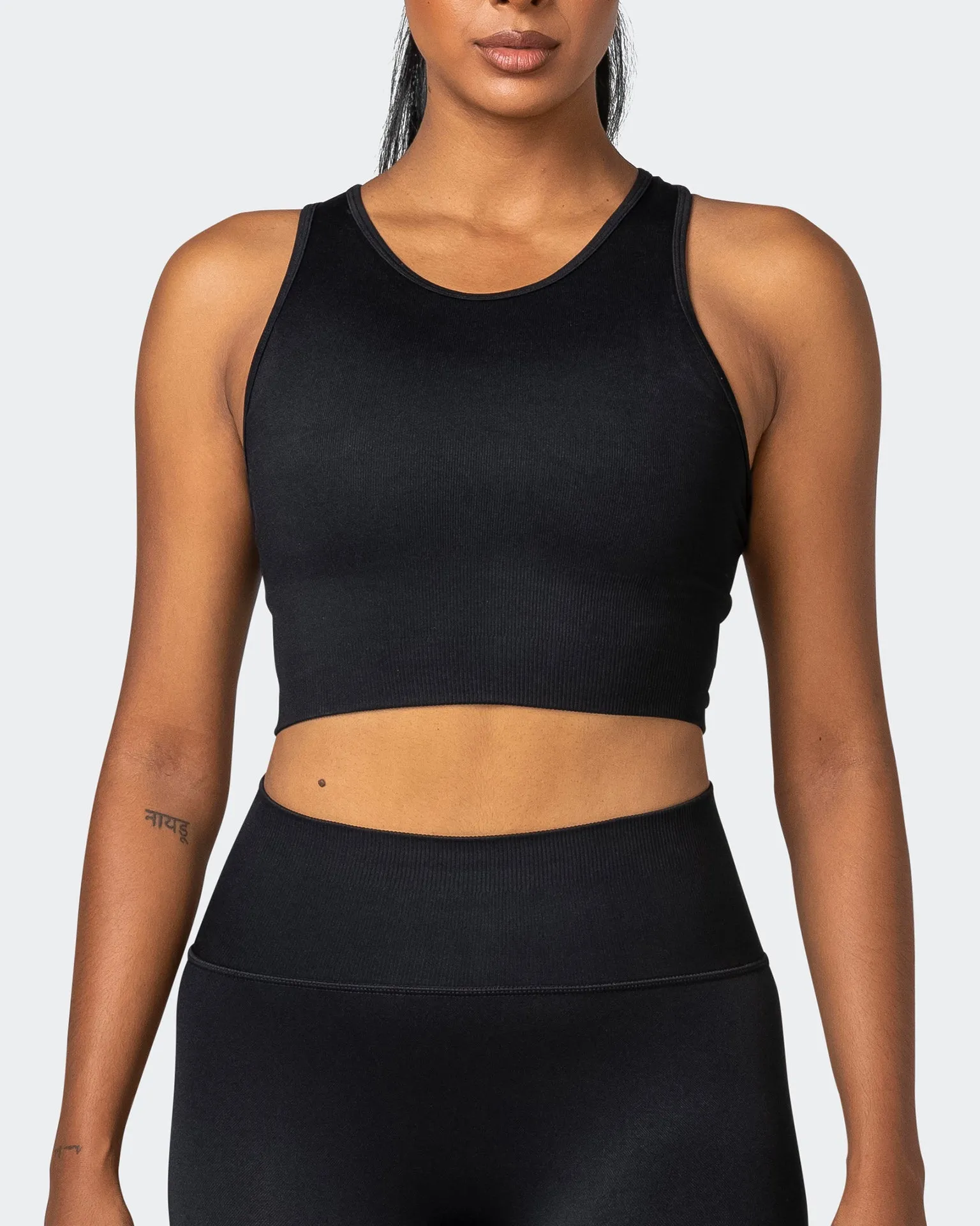 Longline Seamless Bra - Black
