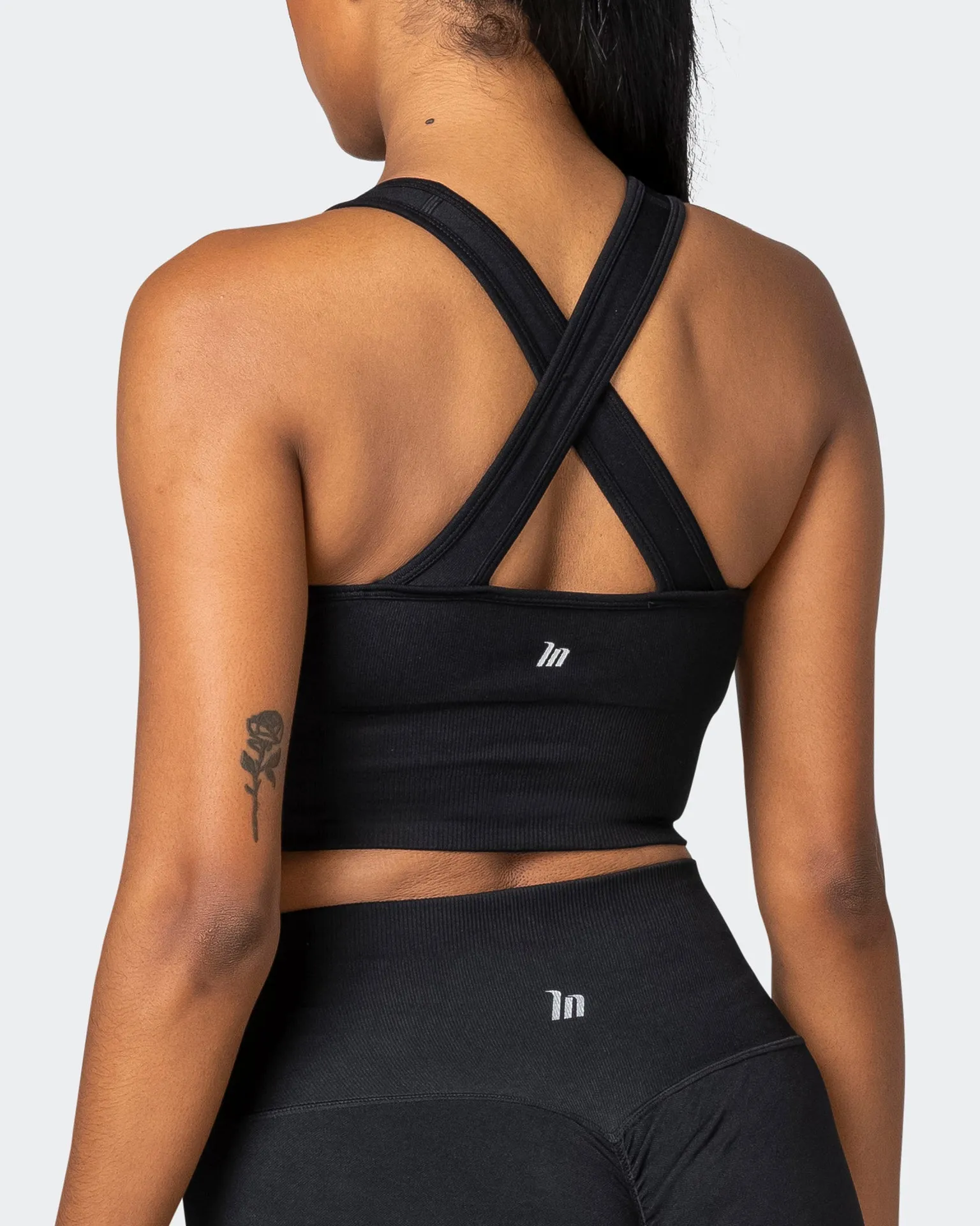 Longline Seamless Bra - Black