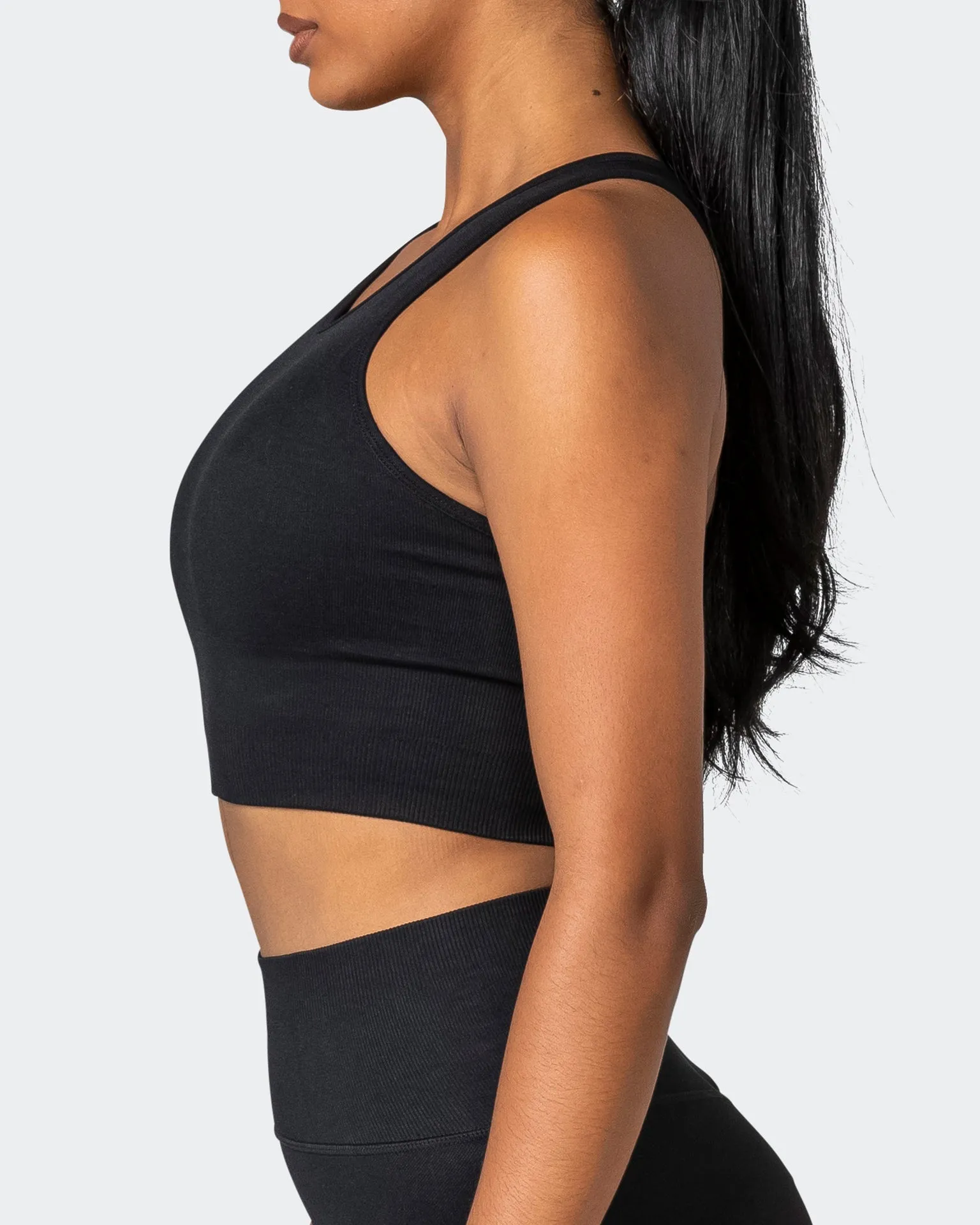 Longline Seamless Bra - Black