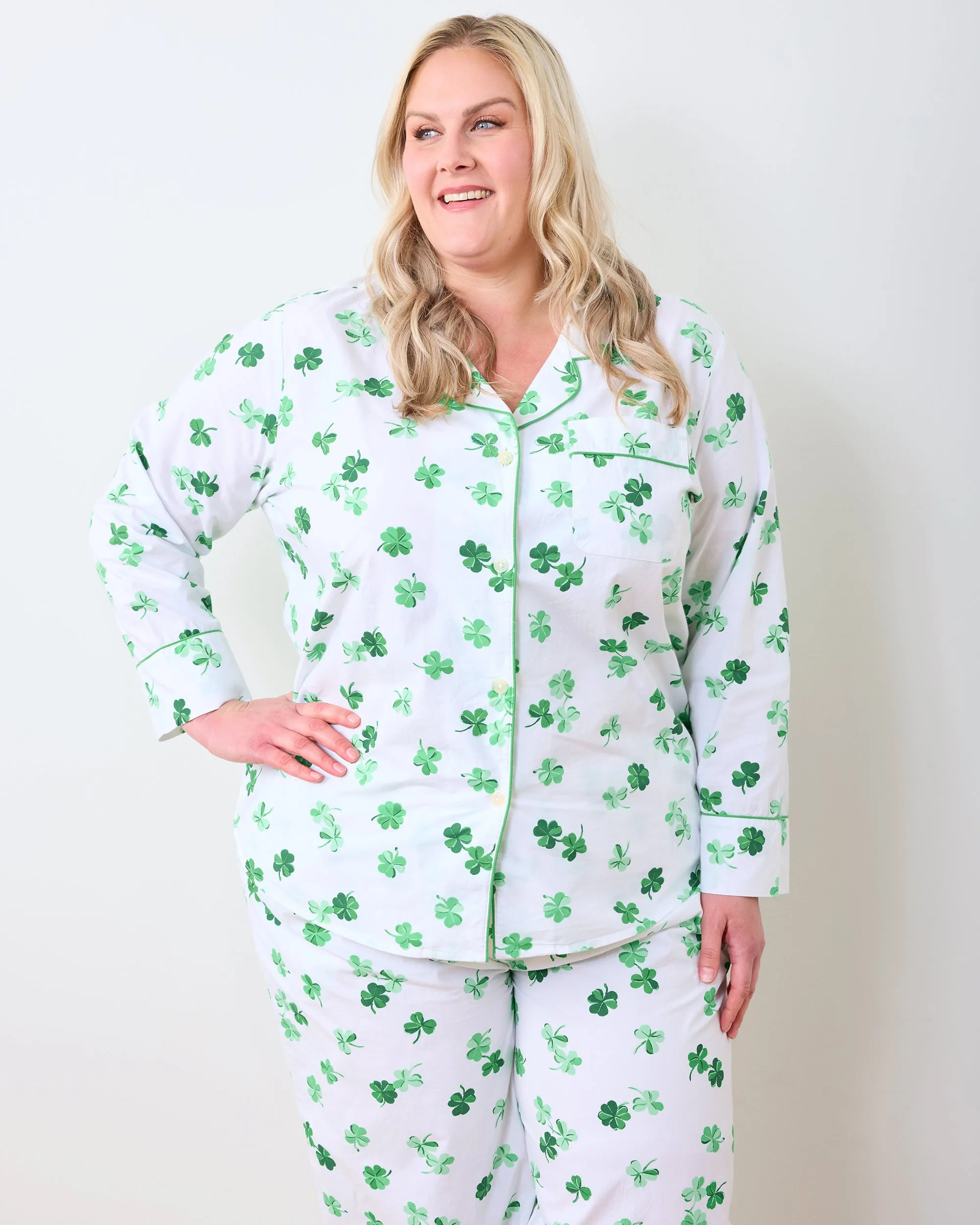 Lucky Clover - Petite Long PJ Set - Cloud