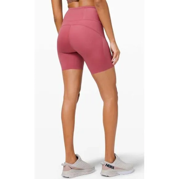 Lululemon Fast/Free‎ High Rise 6&quot; Elite Cherry Tint Running Shorts Size 2