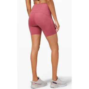 Lululemon Fast/Free‎ High Rise 6&quot; Elite Cherry Tint Running Shorts Size 2
