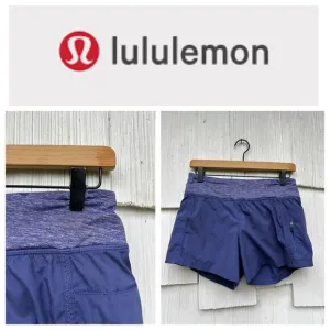 Lululemon Speed Up Short 4&quot; Royalty Blue Zipper Pocket Running Activewear Sz 6