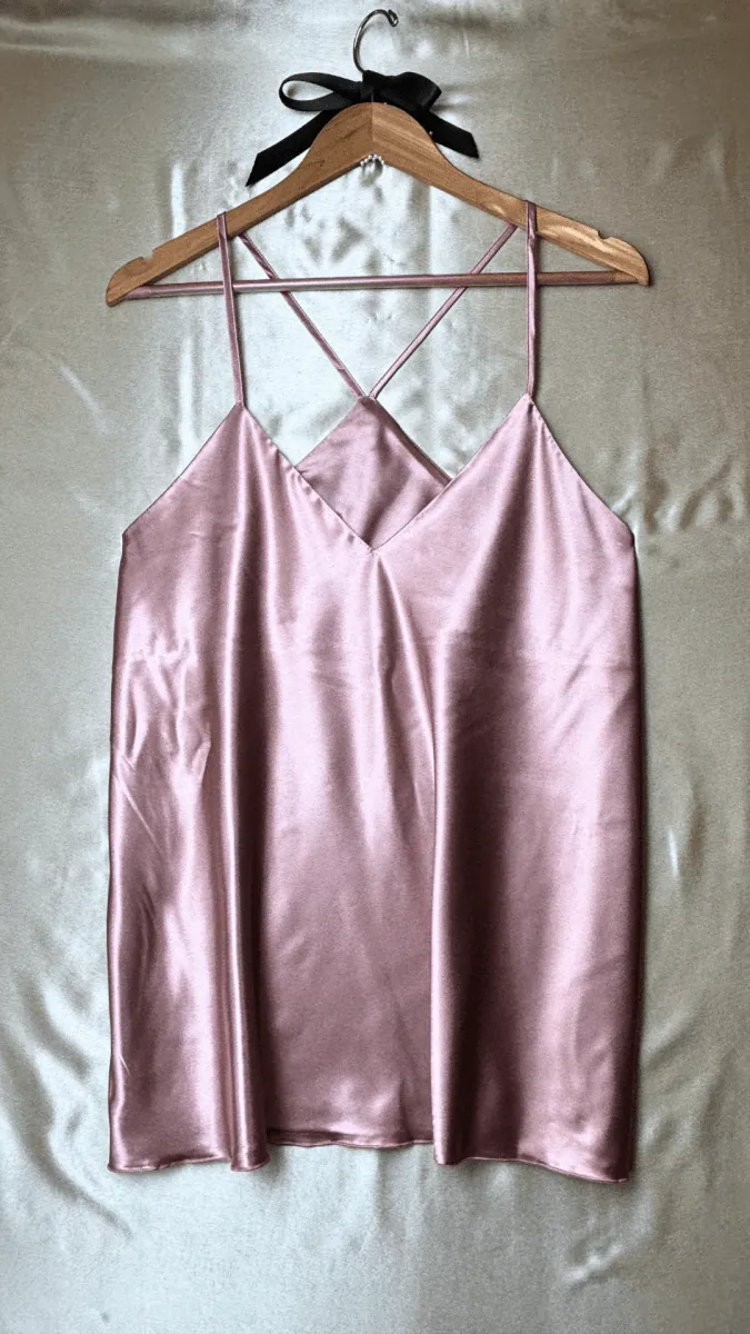 Luxury Satin Pink Pajama Tank