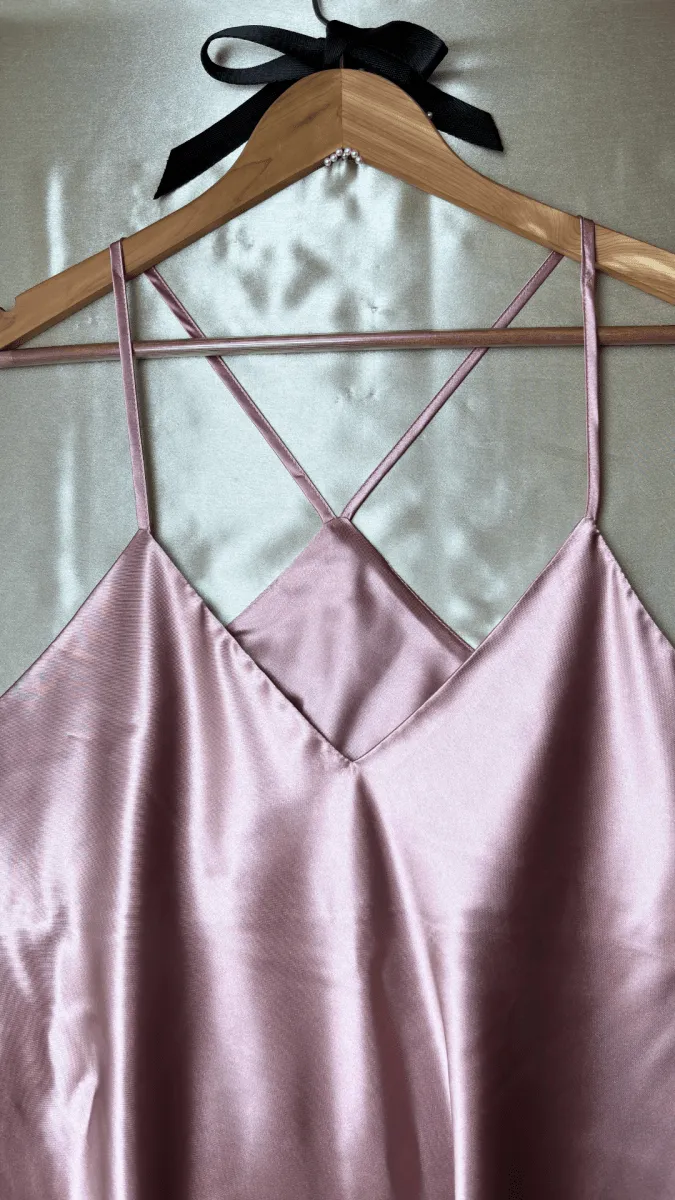 Luxury Satin Pink Pajama Tank