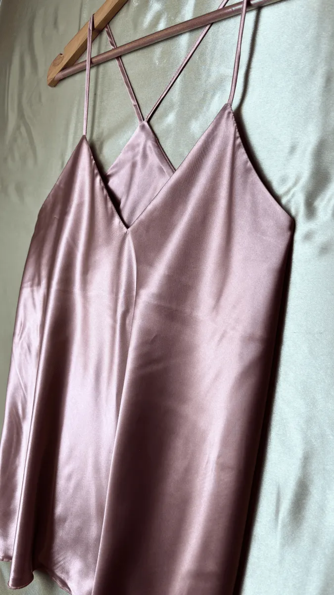 Luxury Satin Pink Pajama Tank