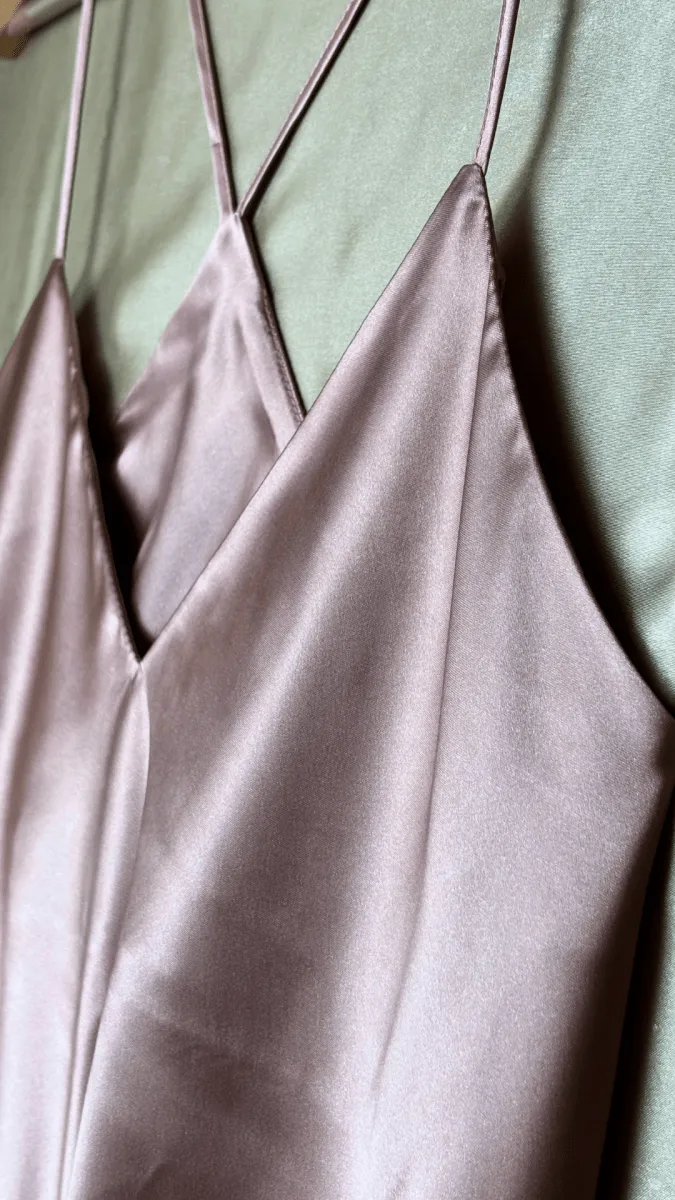Luxury Satin Pink Pajama Tank