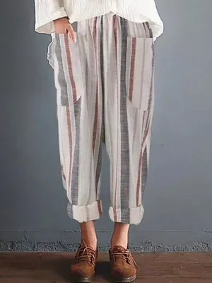 Lynde - Striped Relaxed Pants