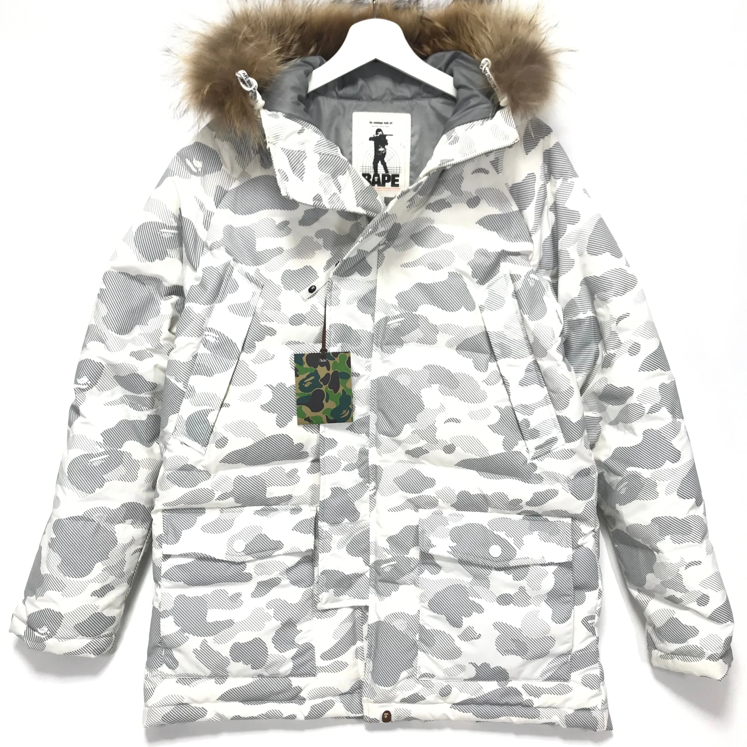 [M] A Bathing Ape Bape Reflective Camo B-3 Down Jacket
