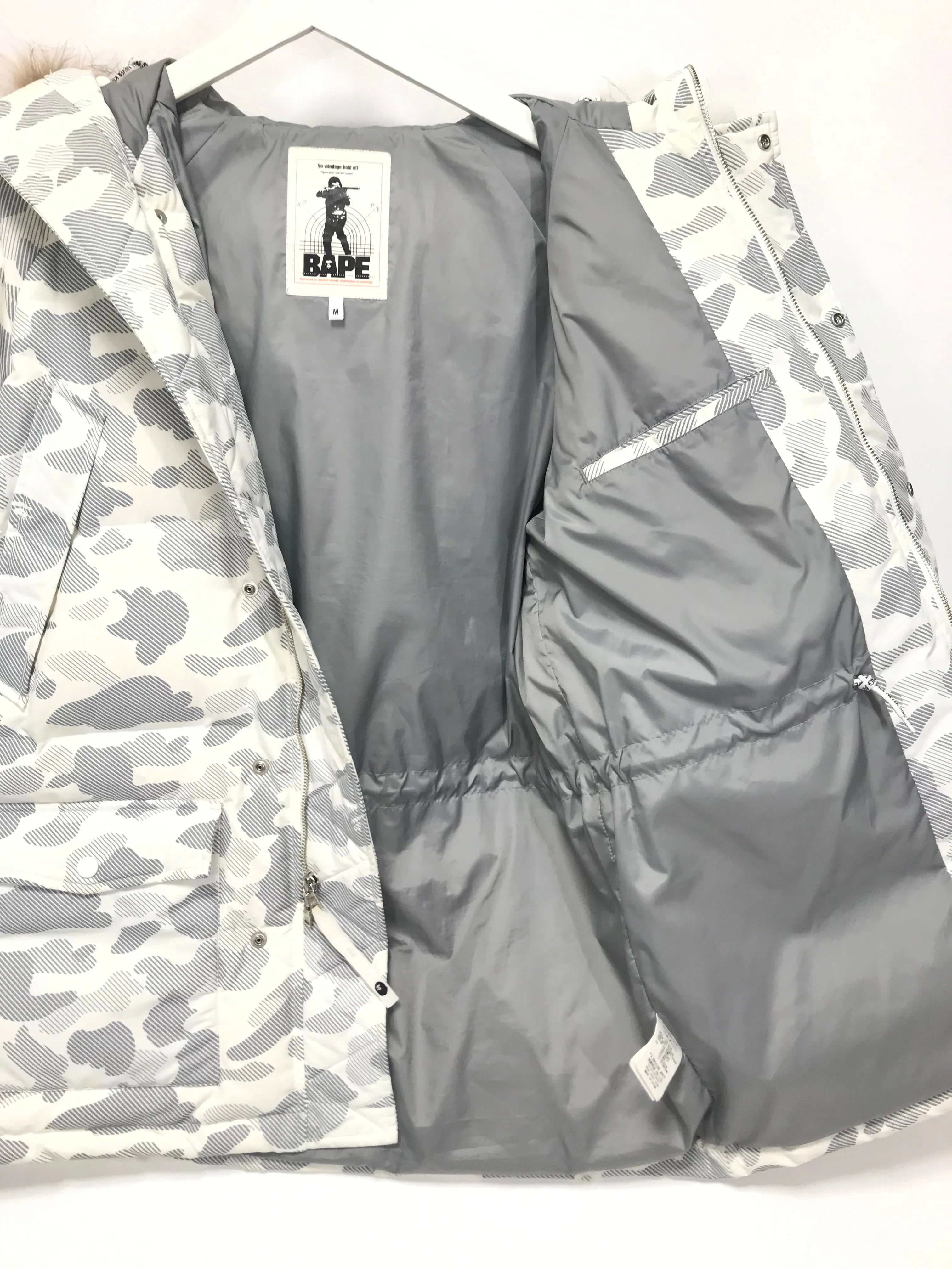 [M] A Bathing Ape Bape Reflective Camo B-3 Down Jacket