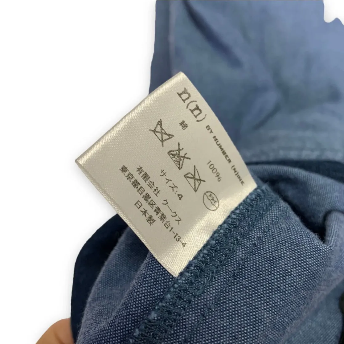 [M] Number Nine Chambray Cotton MA-1 Bomber Light Jacket Indigo