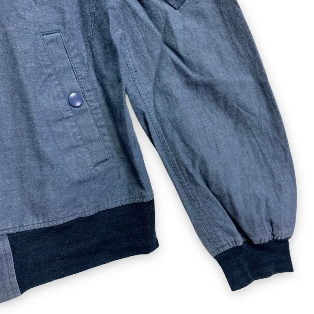 [M] Number Nine Chambray Cotton MA-1 Bomber Light Jacket Indigo