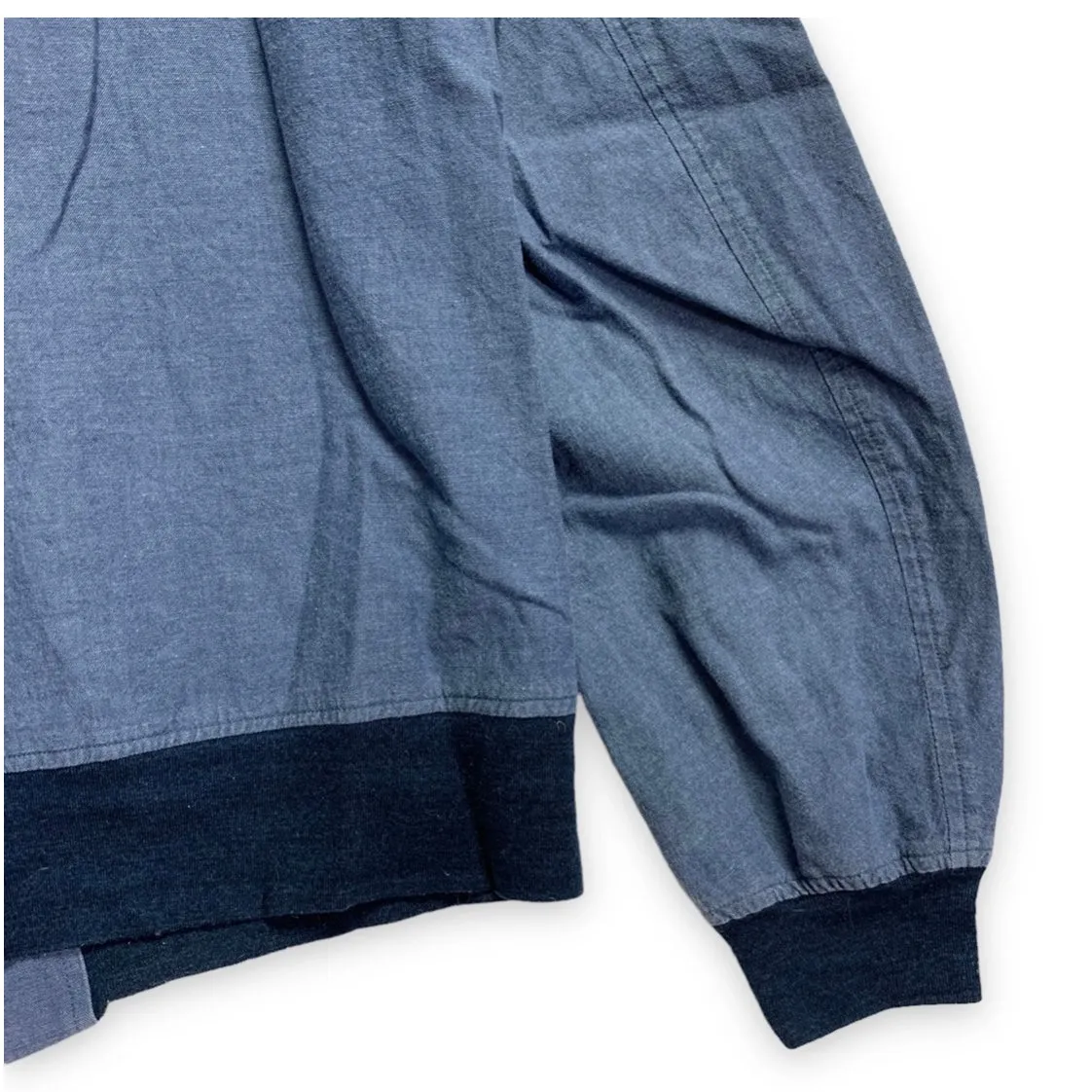 [M] Number Nine Chambray Cotton MA-1 Bomber Light Jacket Indigo