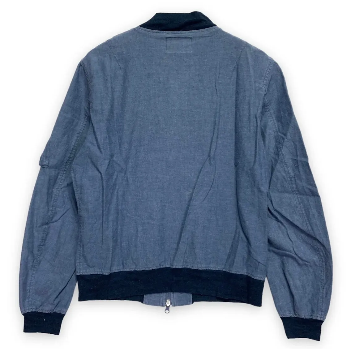 [M] Number Nine Chambray Cotton MA-1 Bomber Light Jacket Indigo