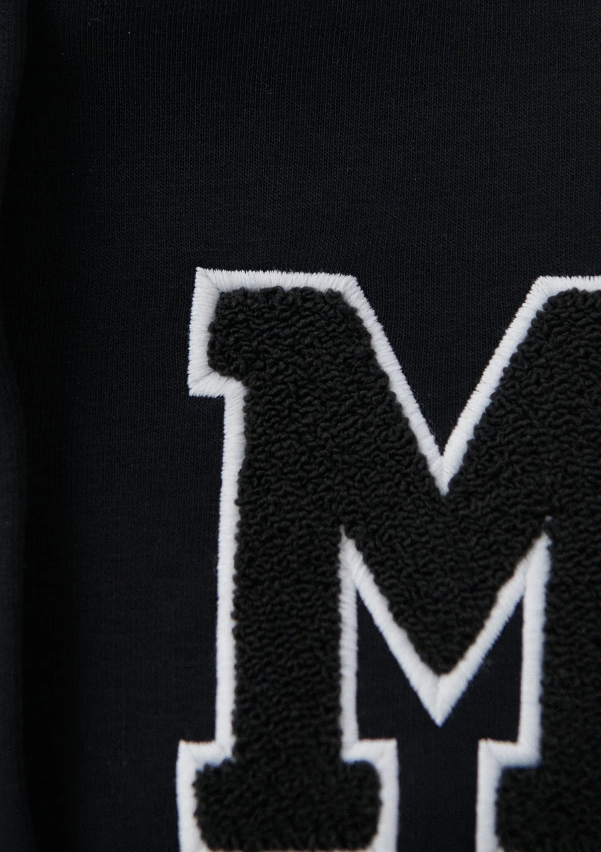 M Printed Black College Jacket