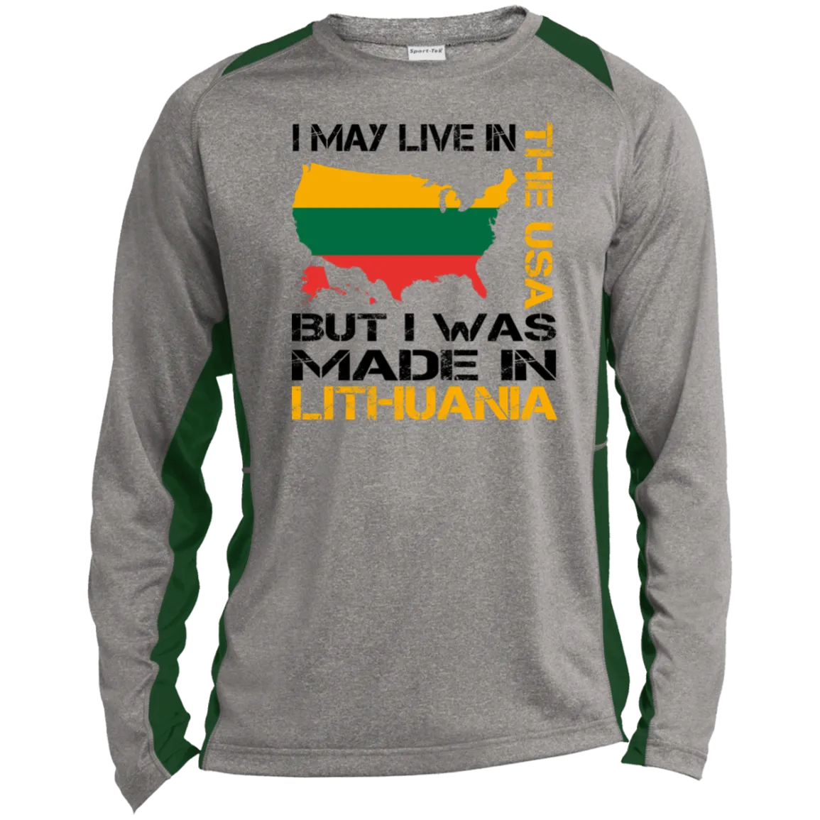 Made in Lithuania - Men's Long Sleeve Colorblock Activewear Performance T