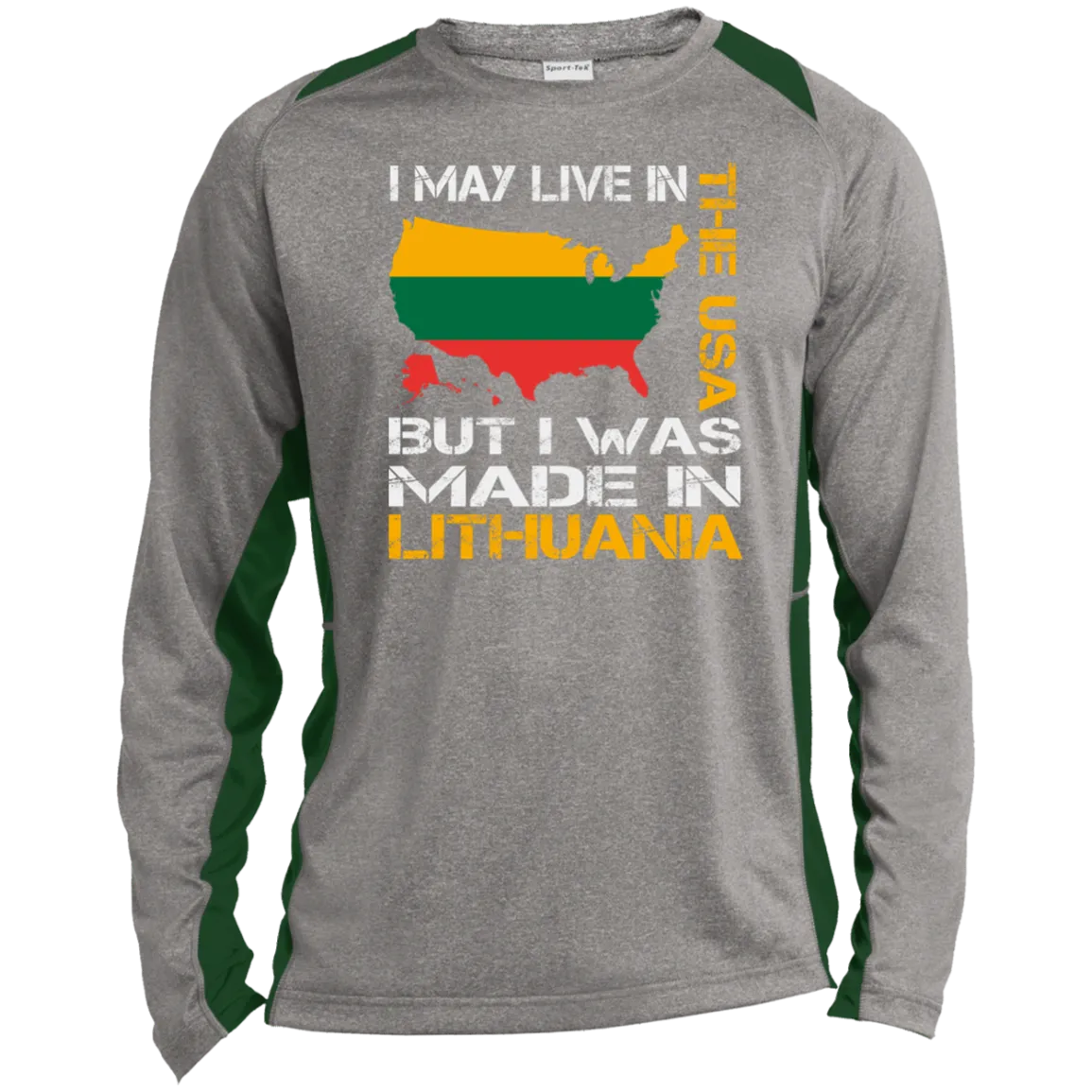 Made in Lithuania - Men's Long Sleeve Colorblock Activewear Performance T