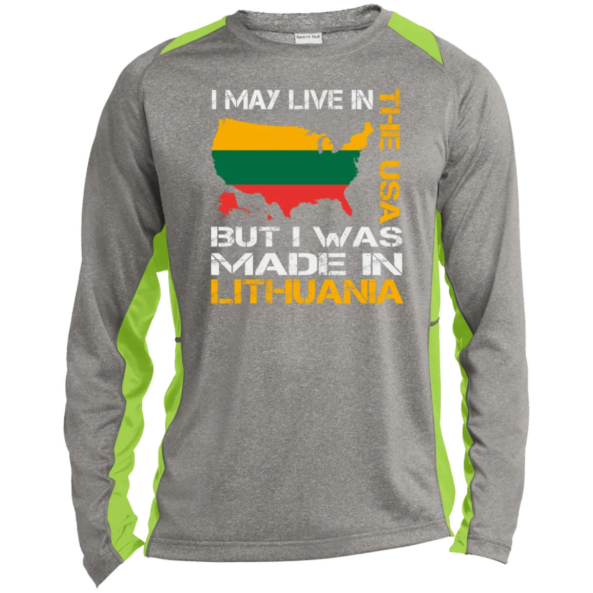Made in Lithuania - Men's Long Sleeve Colorblock Activewear Performance T