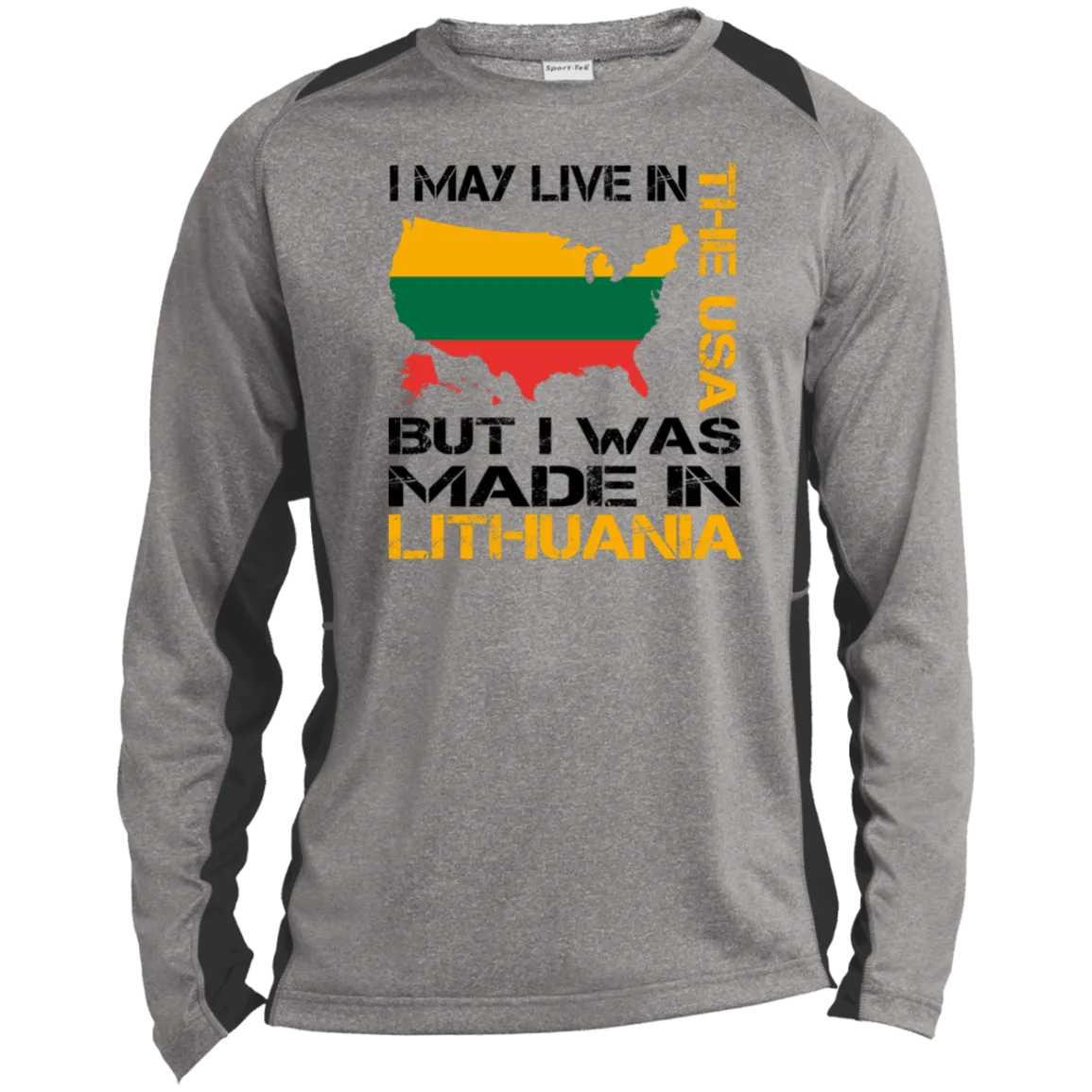 Made in Lithuania - Men's Long Sleeve Colorblock Activewear Performance T