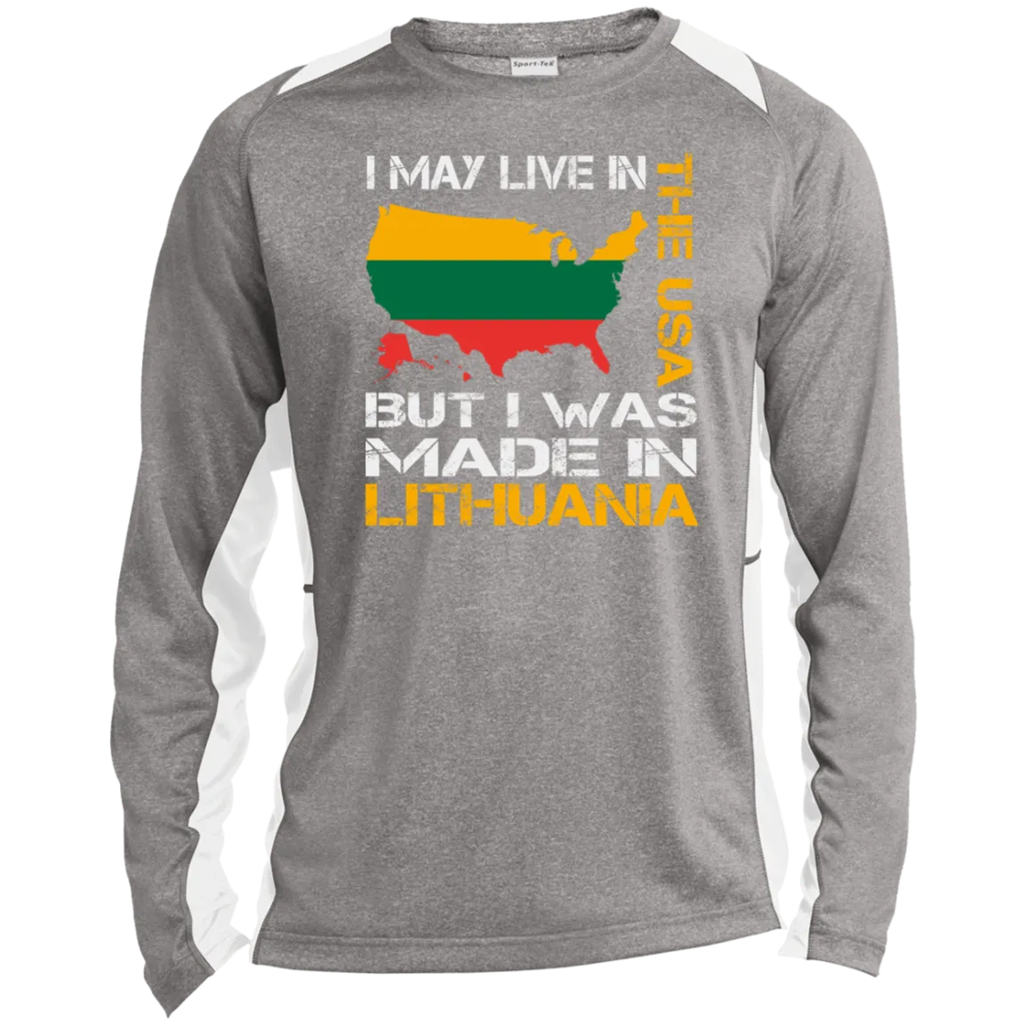 Made in Lithuania - Men's Long Sleeve Colorblock Activewear Performance T